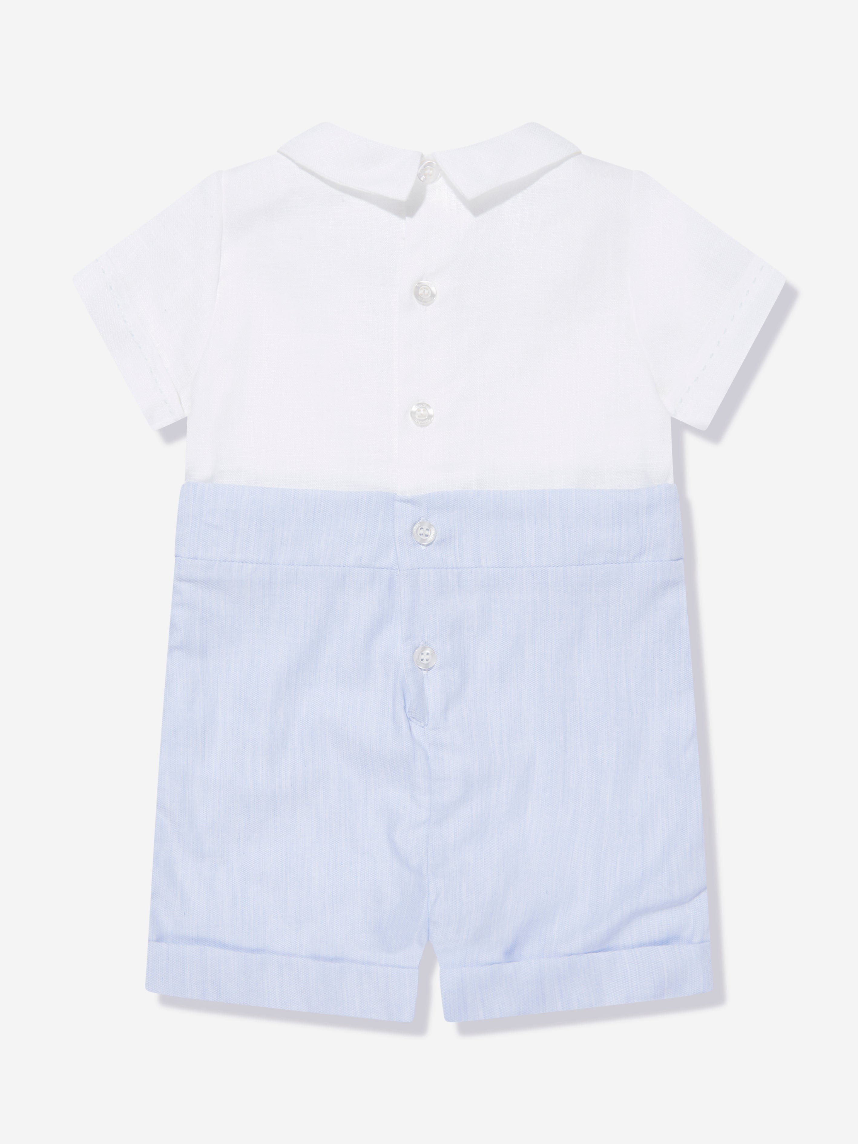 Patachou Baby Boys Linen Romper in Blue