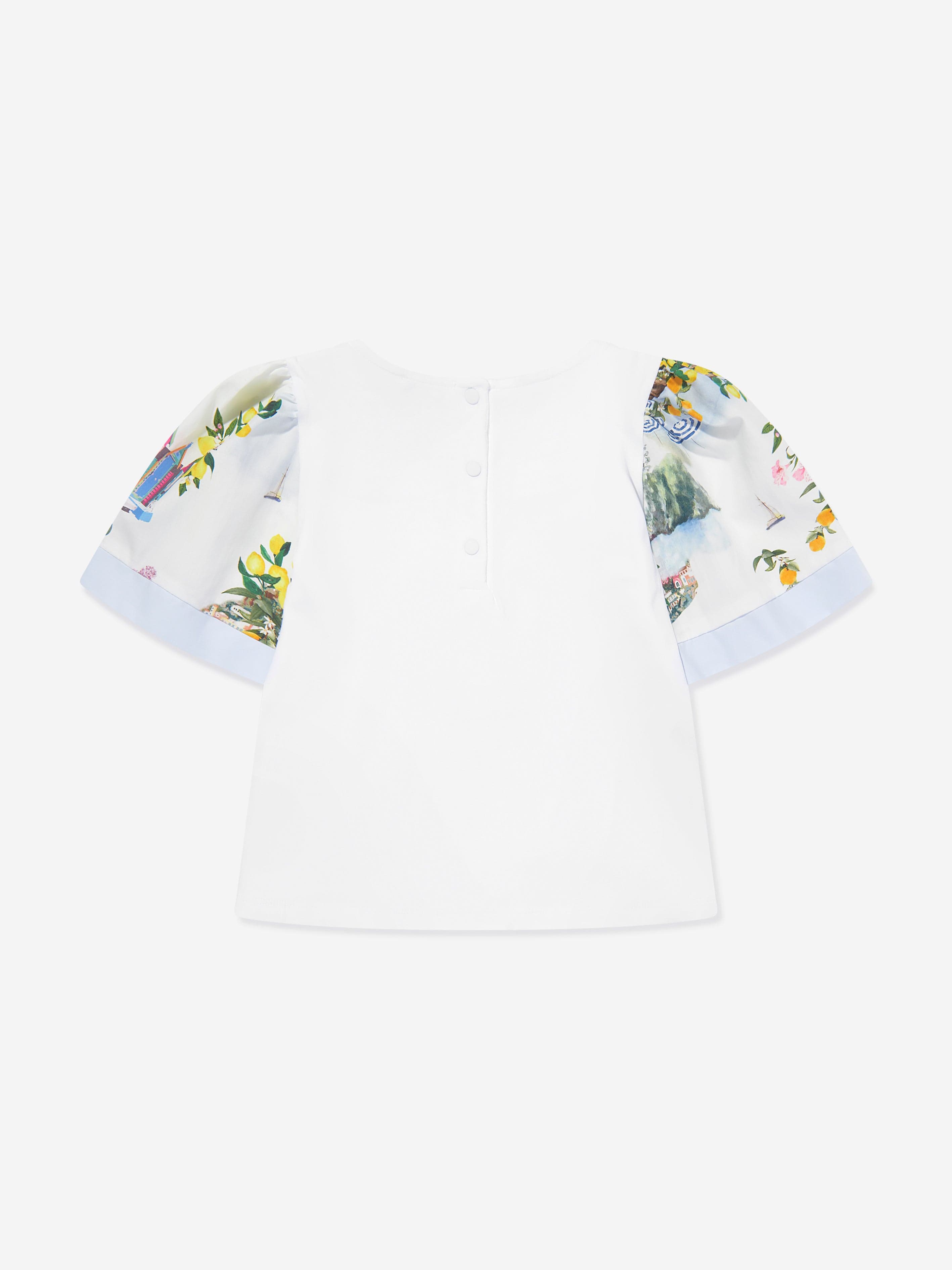 Patachou Girls Beach Club Print Blouse in White