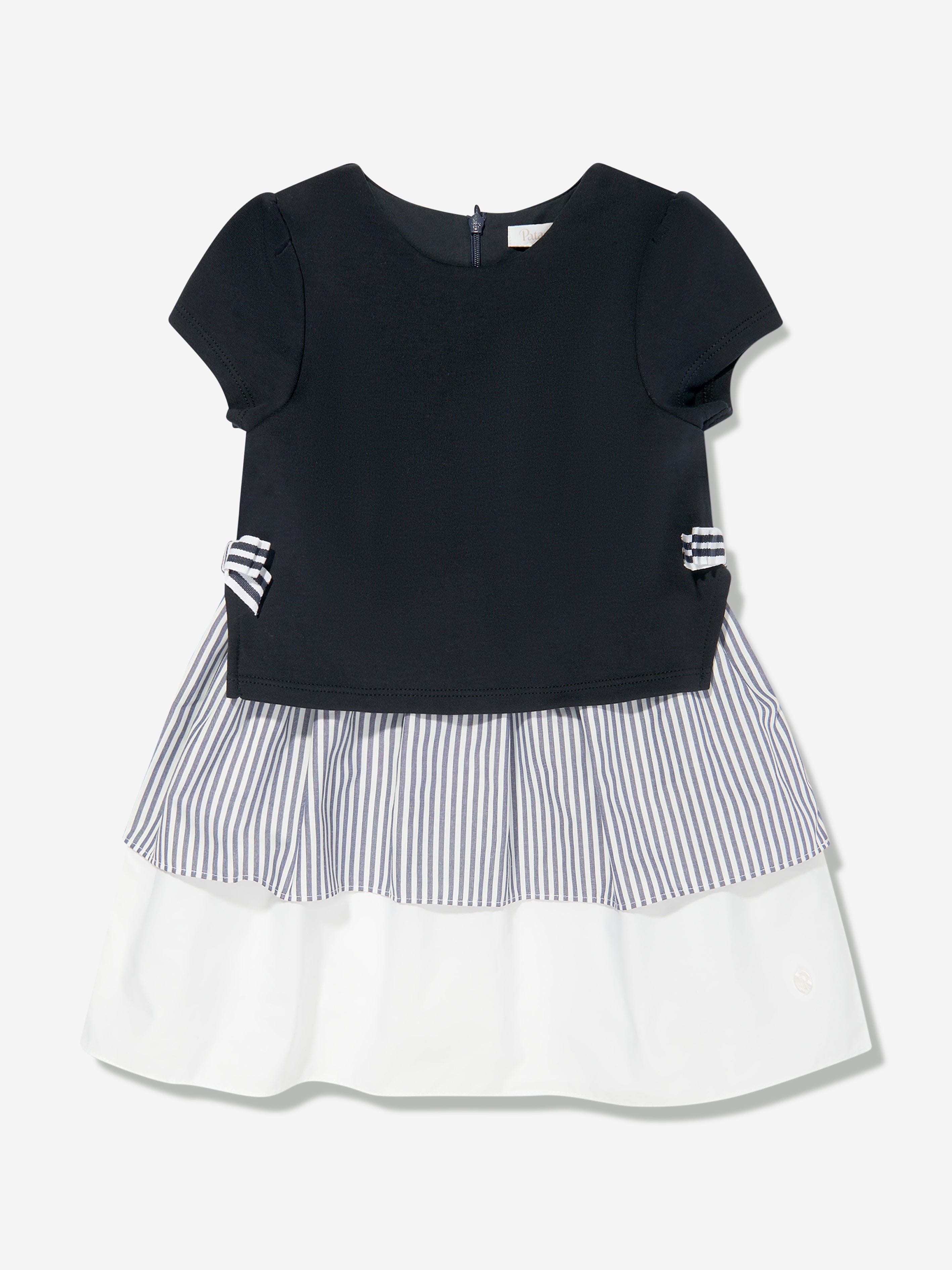 Patachou Girls Cruise Bow Dress in Navy