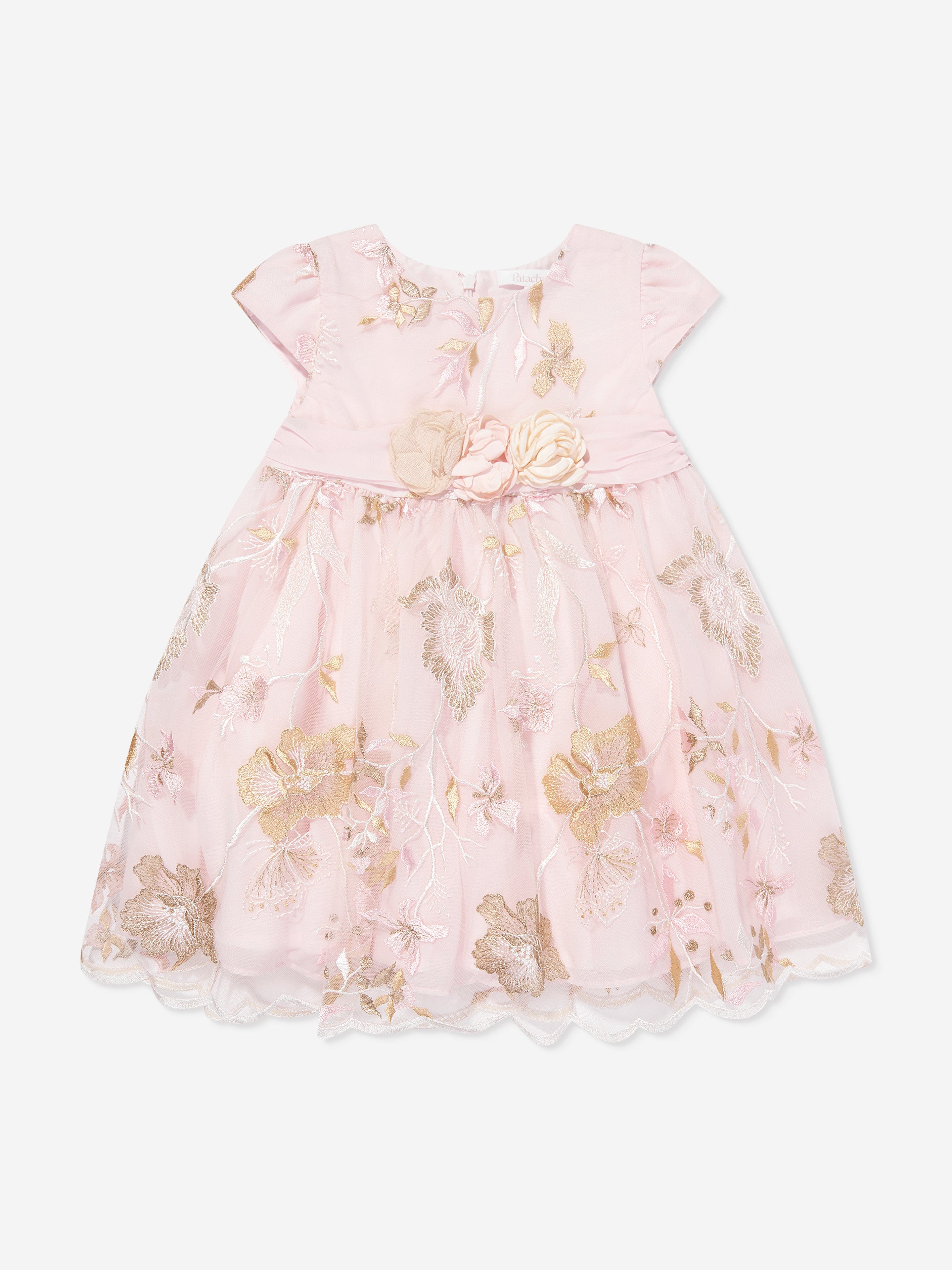 Patachou Girls Floral Lace Occasion Dress in Pink