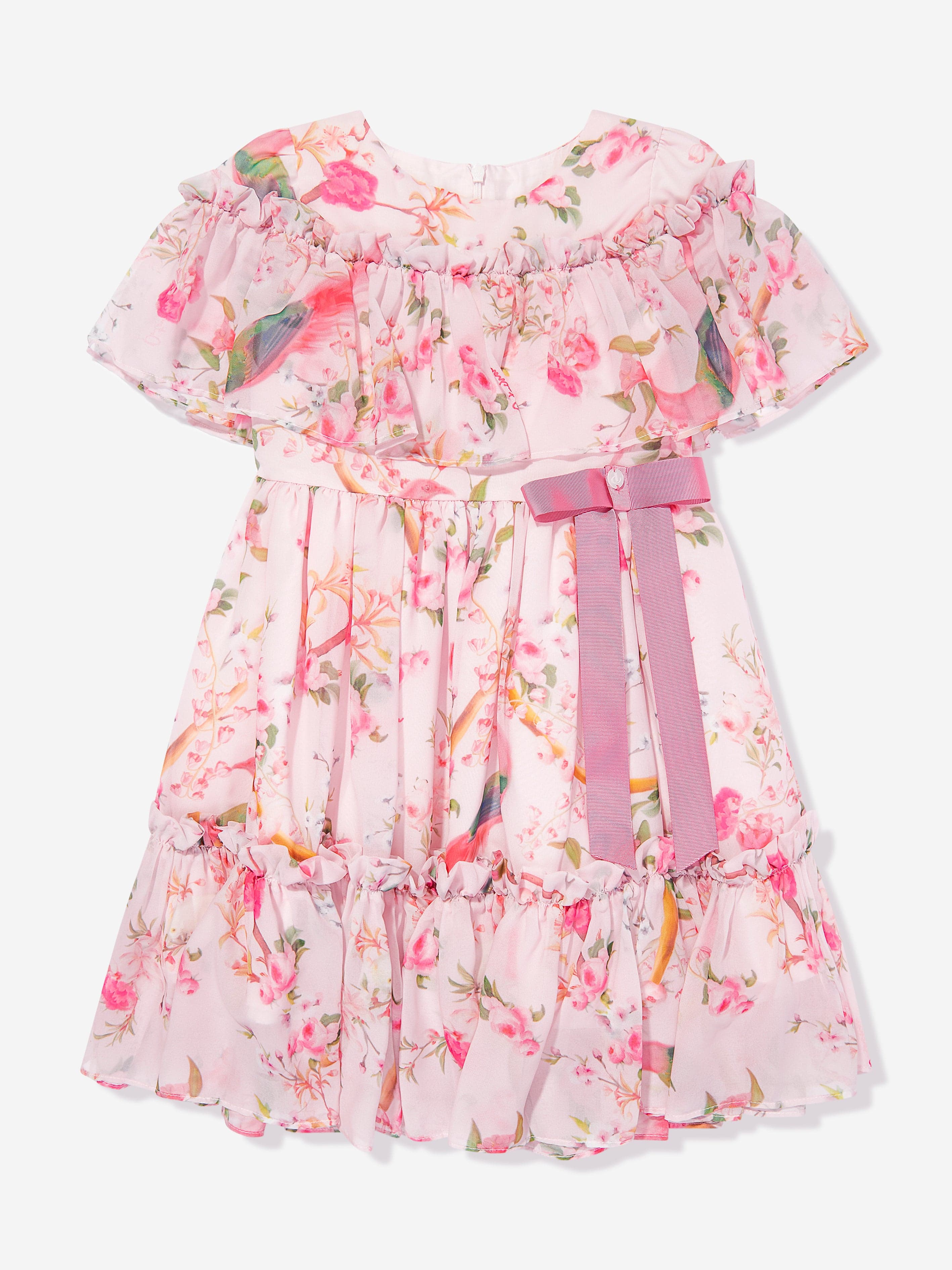 Patachou Girls Floral Print Dress in Pink