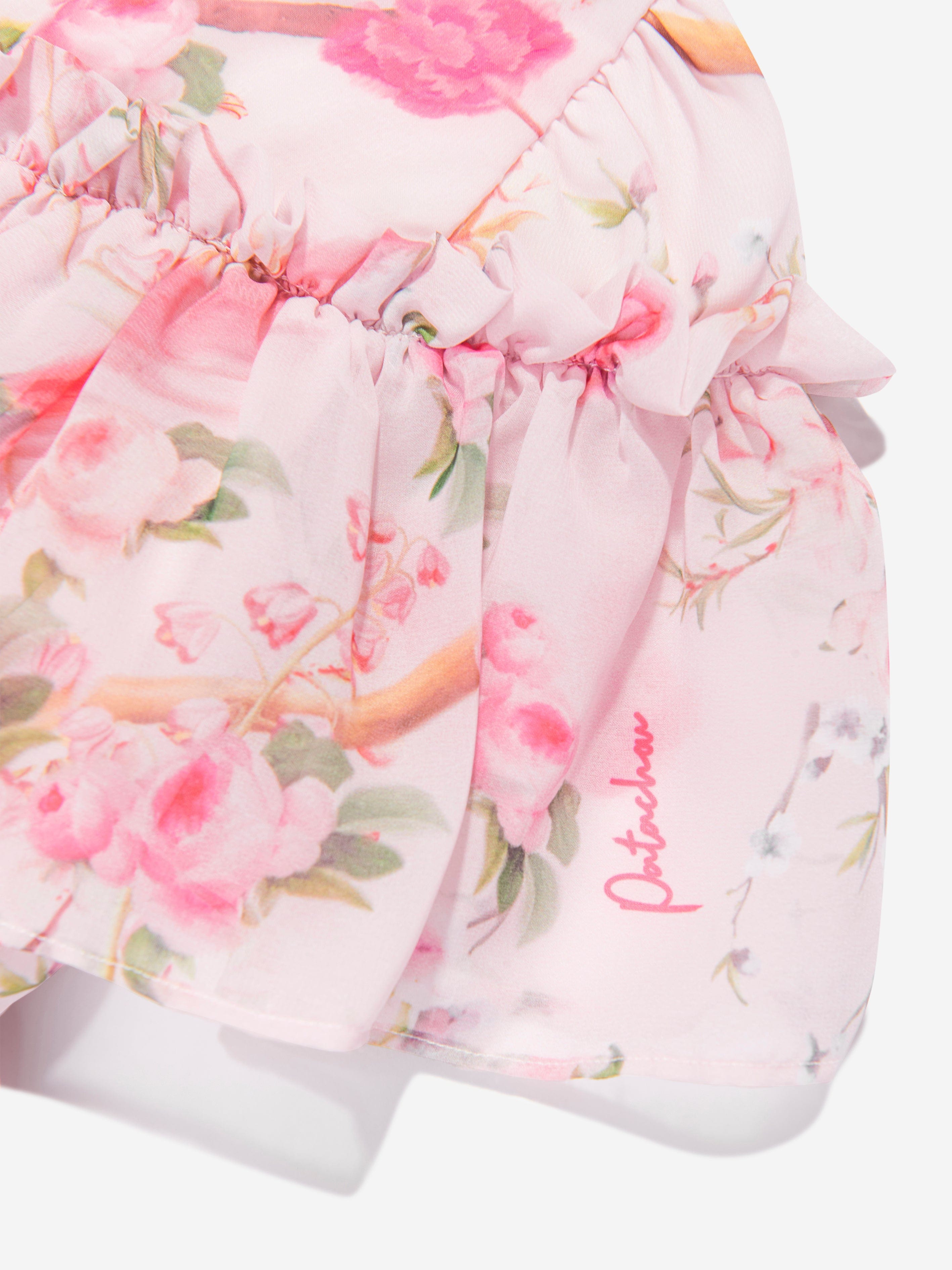 Patachou Girls Floral Print Dress in Pink