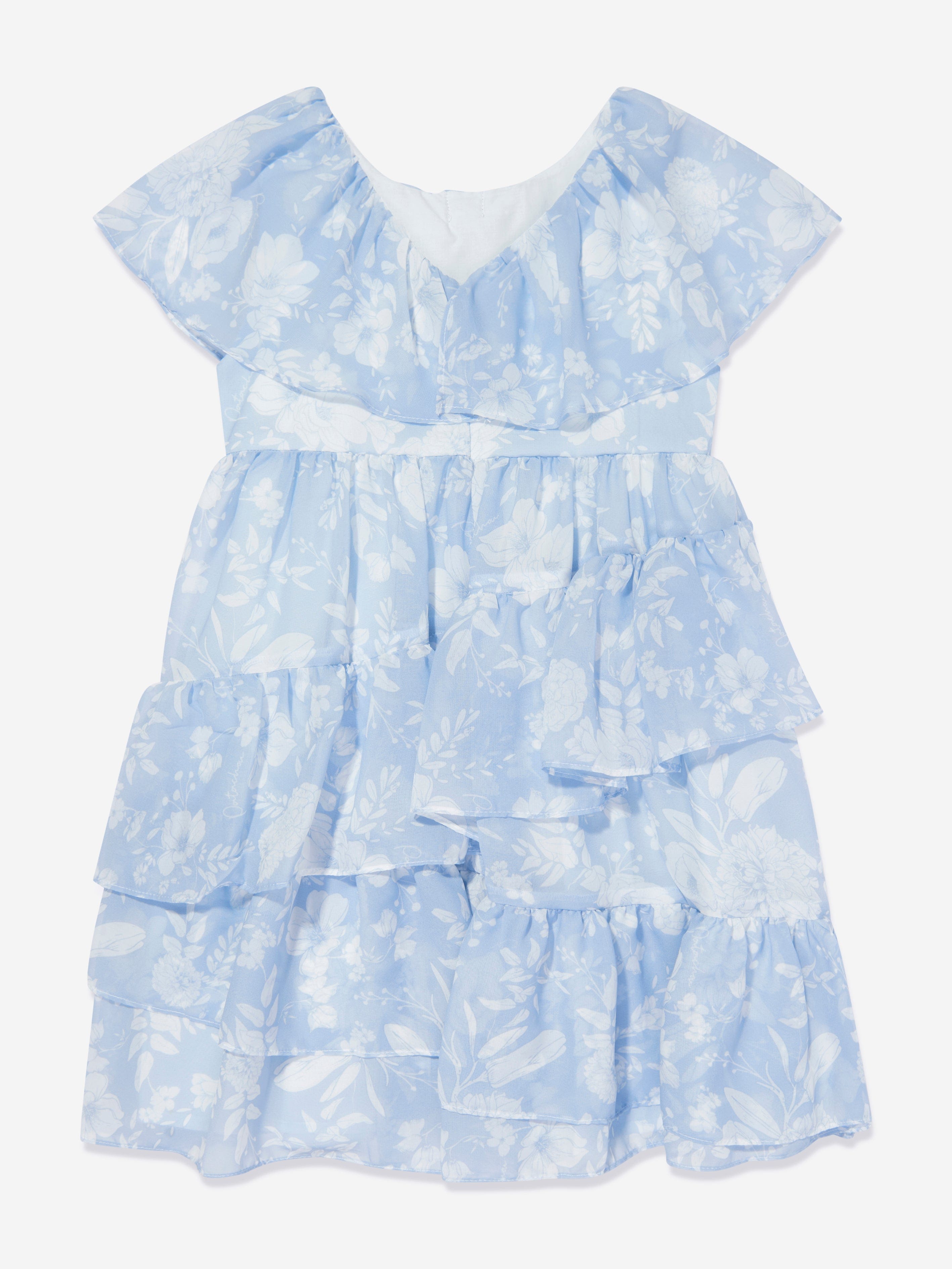 Patachou Girls Ruffle Dress in Blue