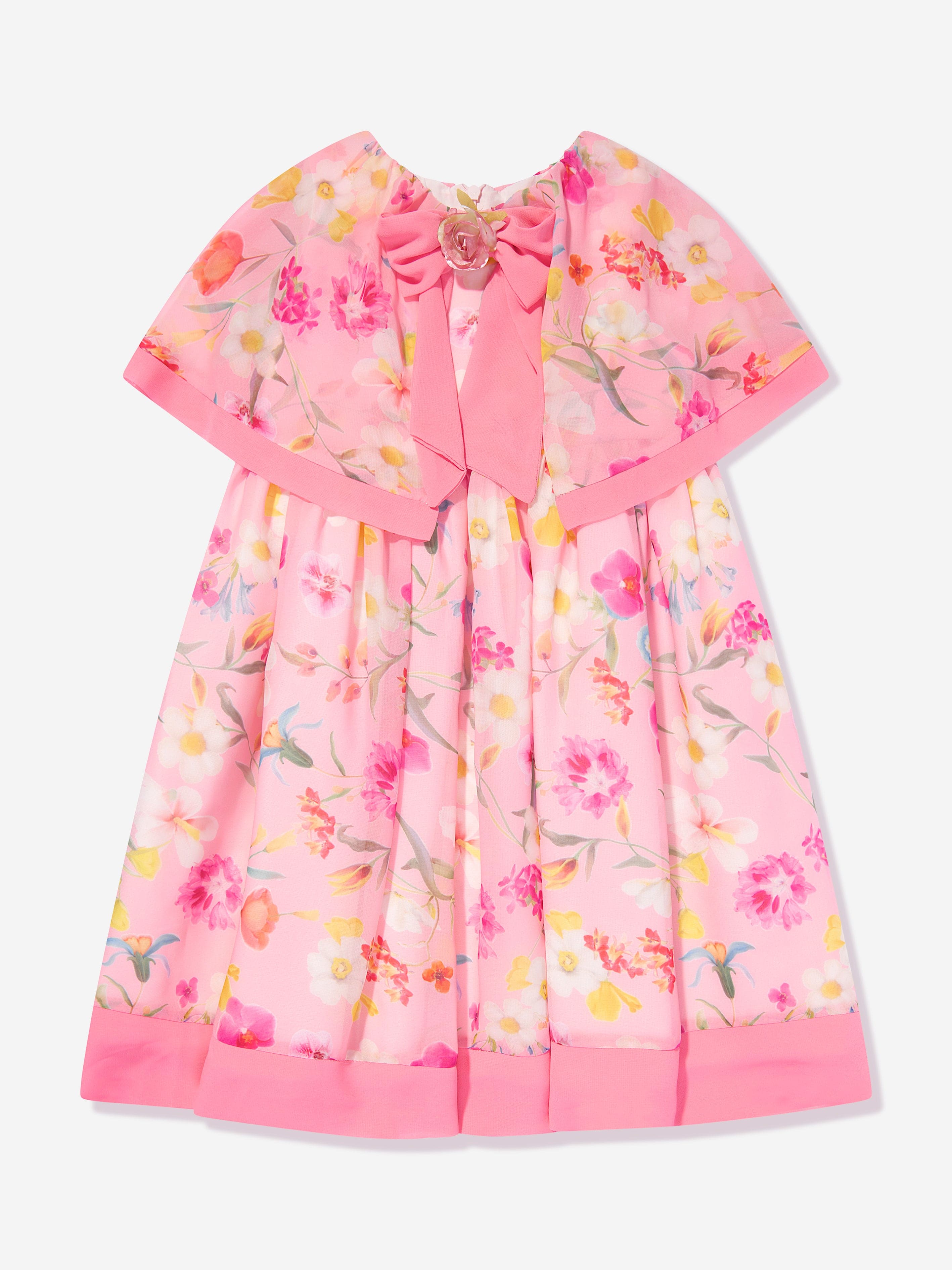 Patachou Girls Floral Party Dress in Pink