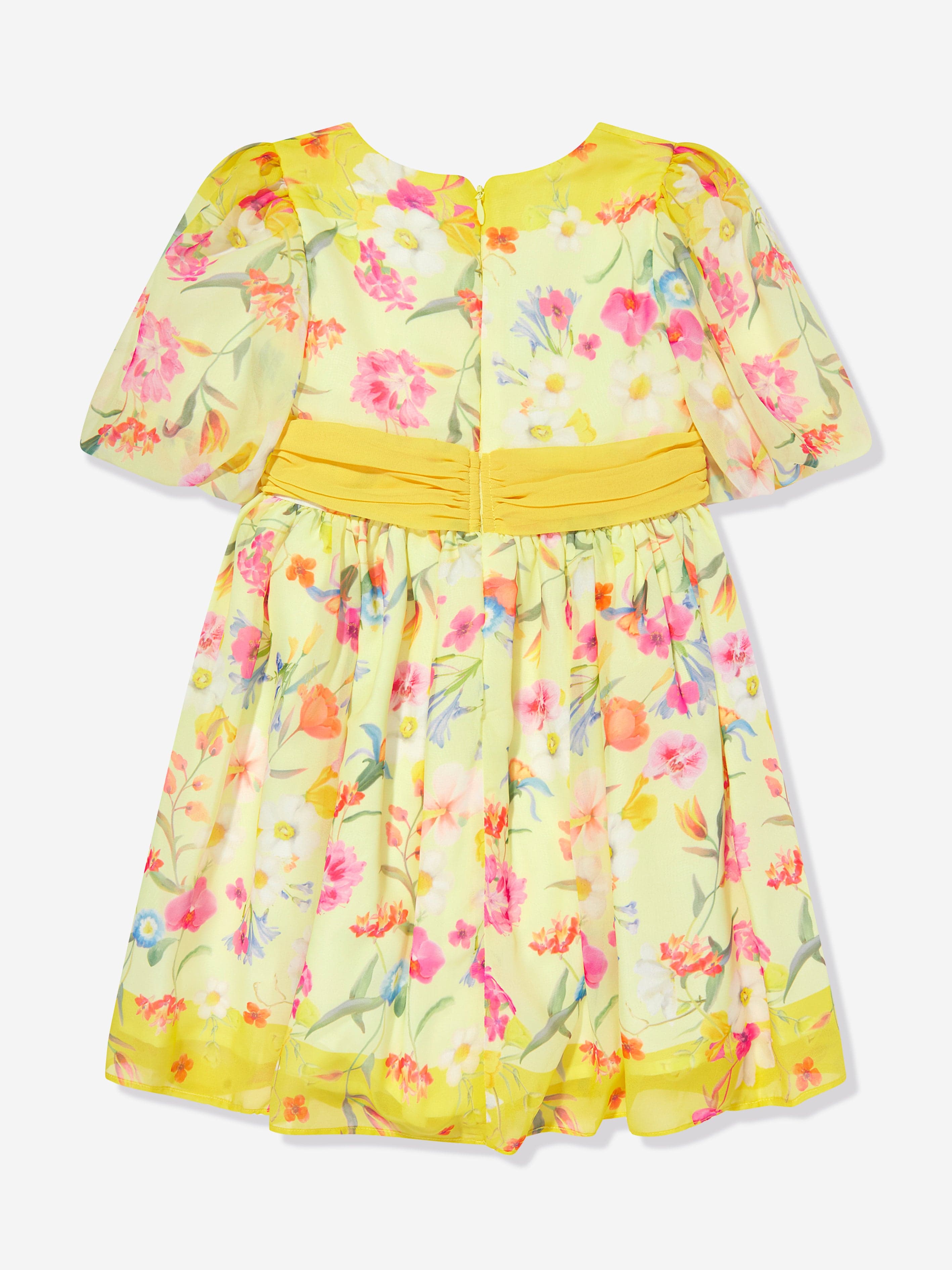 Patachou Girls Floral Party Dress in Yellow