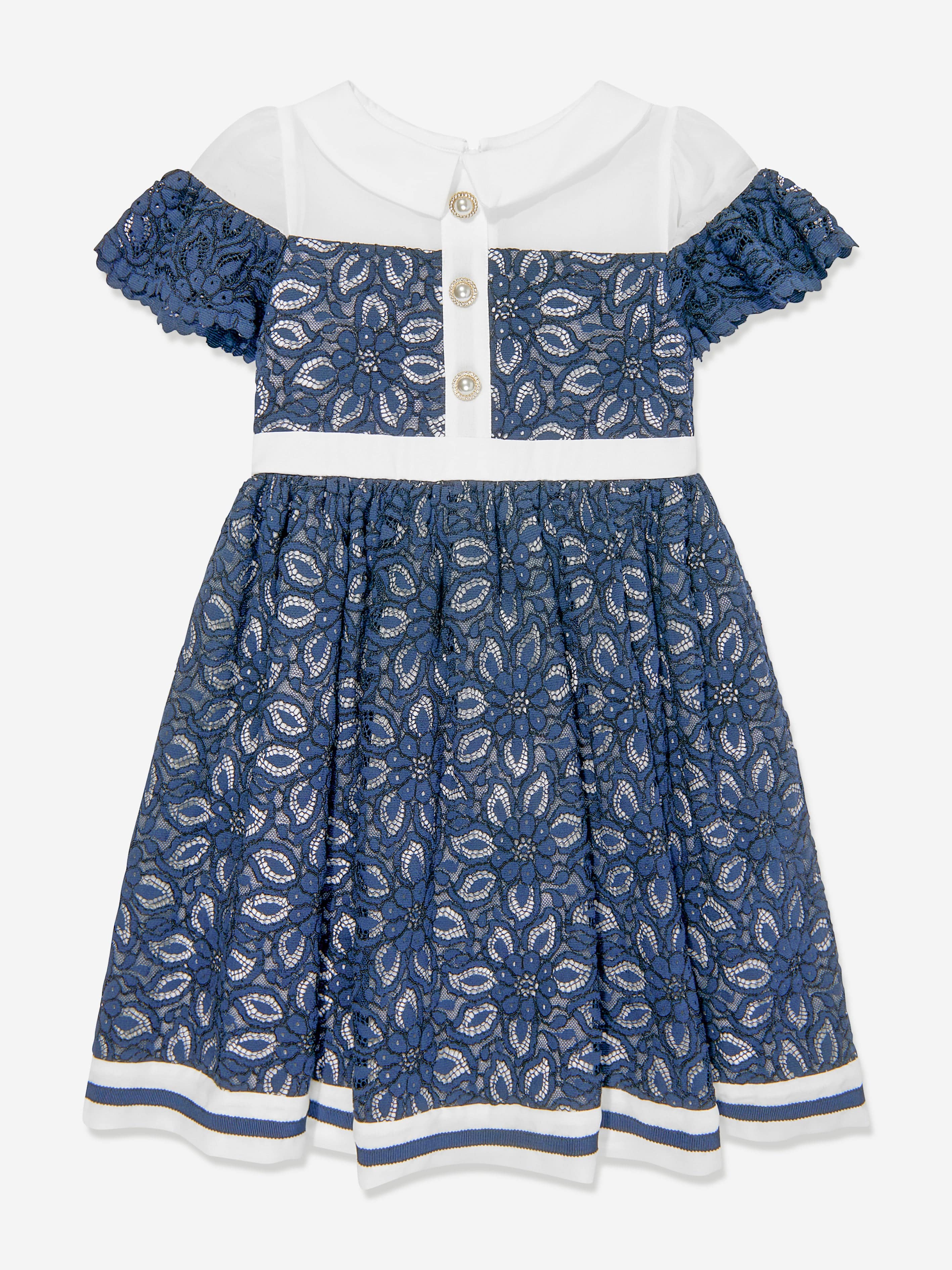 Patachou Girls Yacht Club Dress in Navy