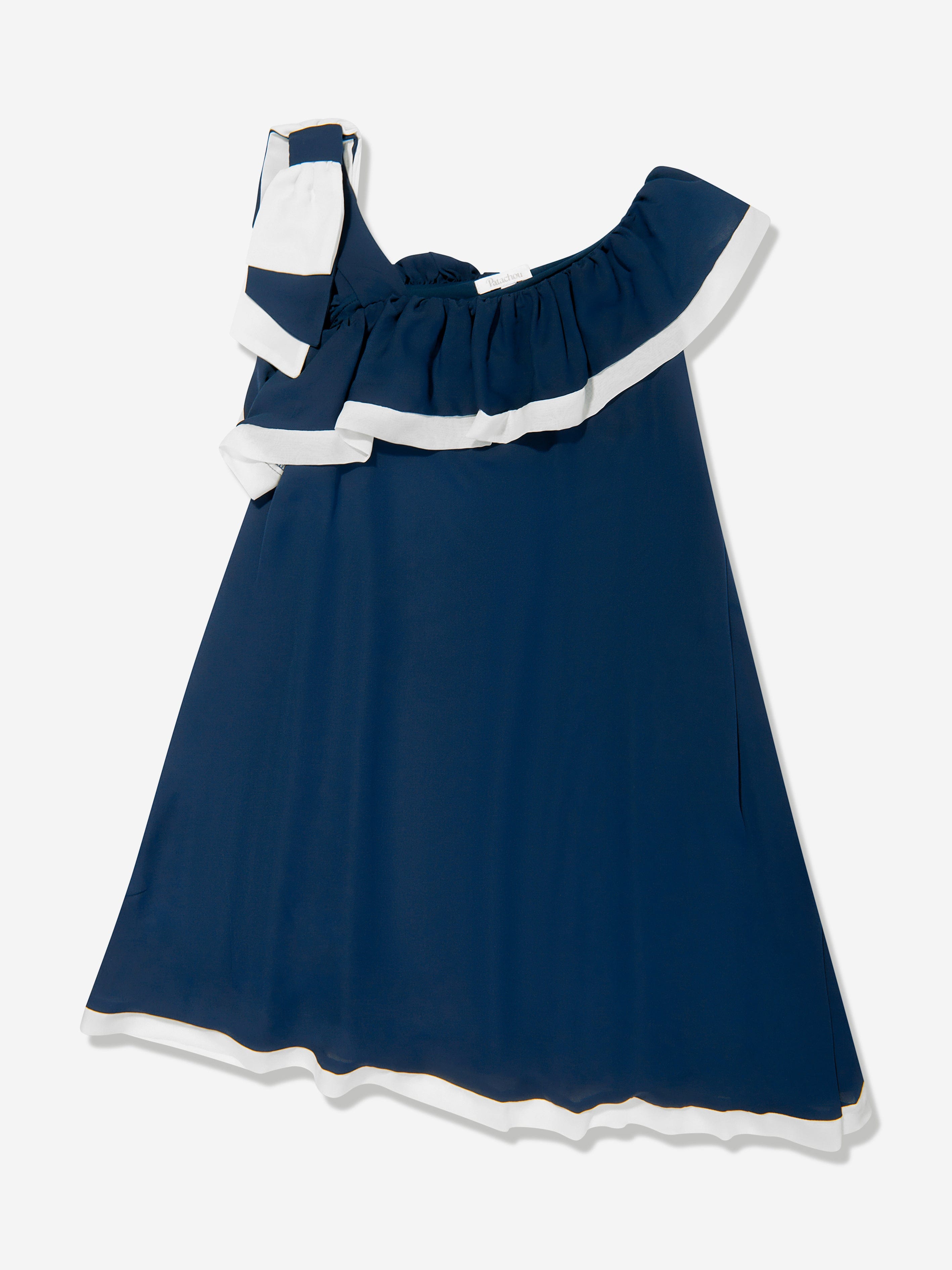 Patachou Girls Ruffle Yacht Club Dress in Navy