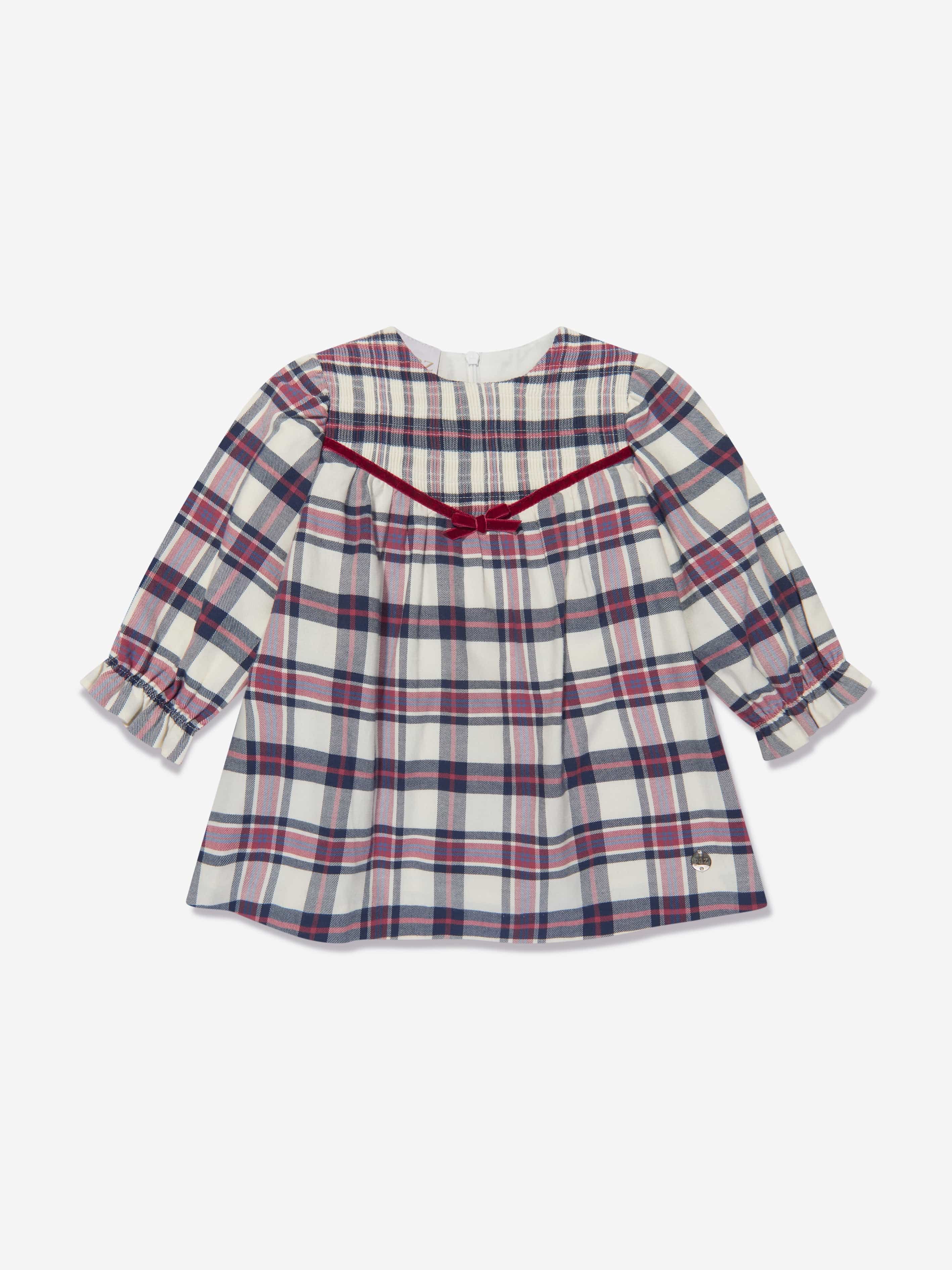 Paz Rodriguez Girls Checked Dress in Multicolour