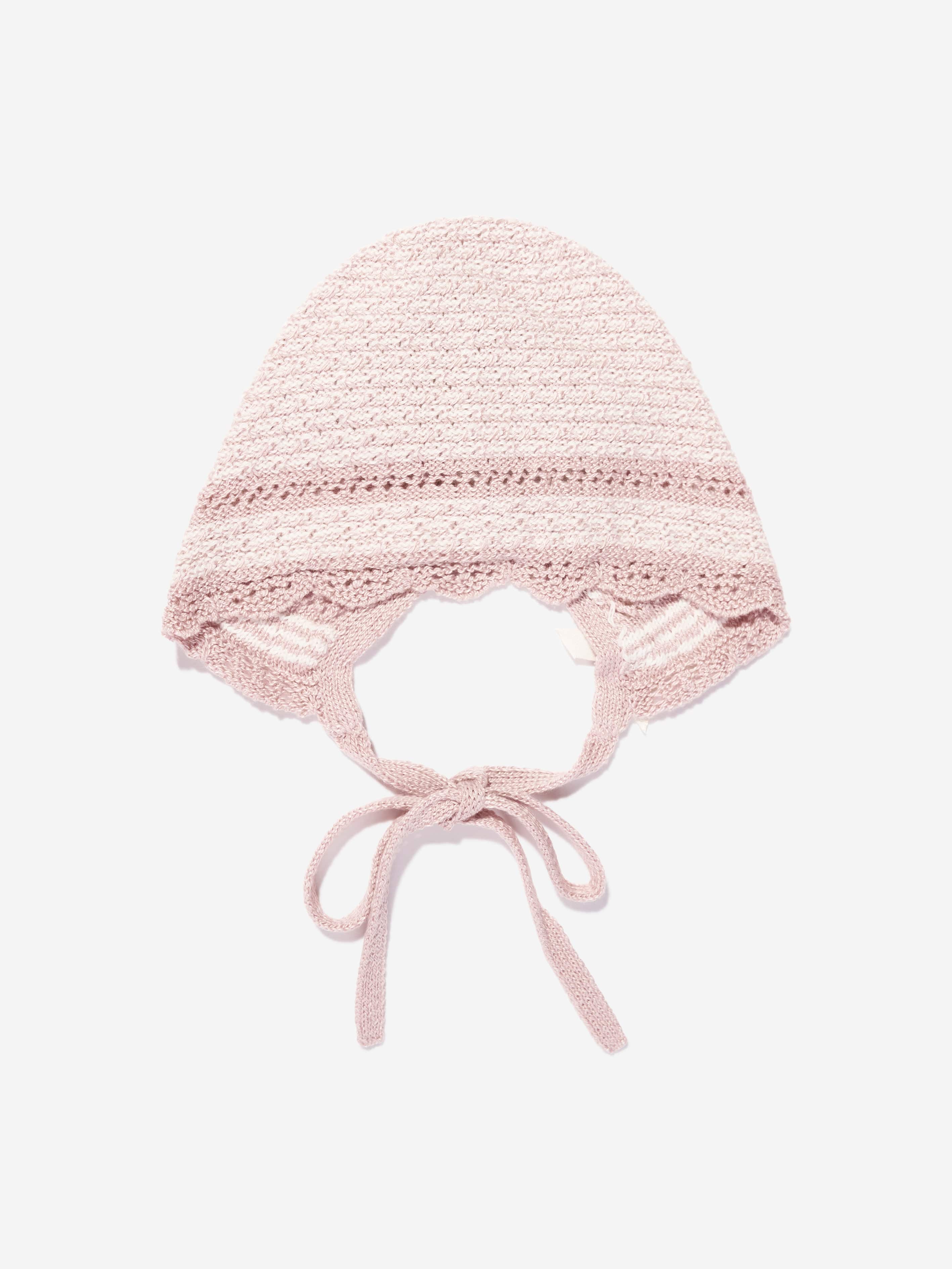 Paz Rodriguez Baby Girls Knitted Bonnet in Pink