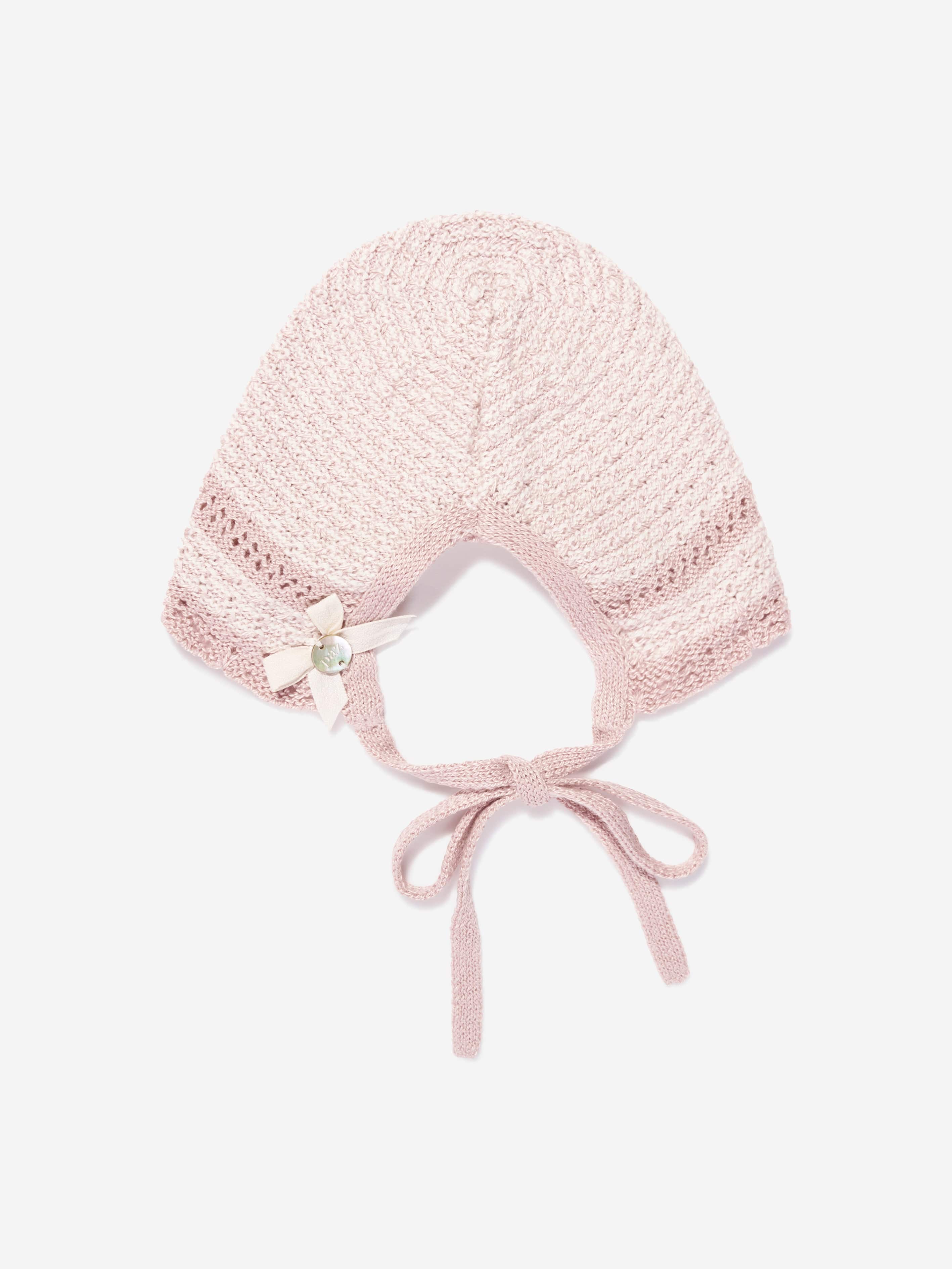 Paz Rodriguez Baby Girls Knitted Bonnet in Pink