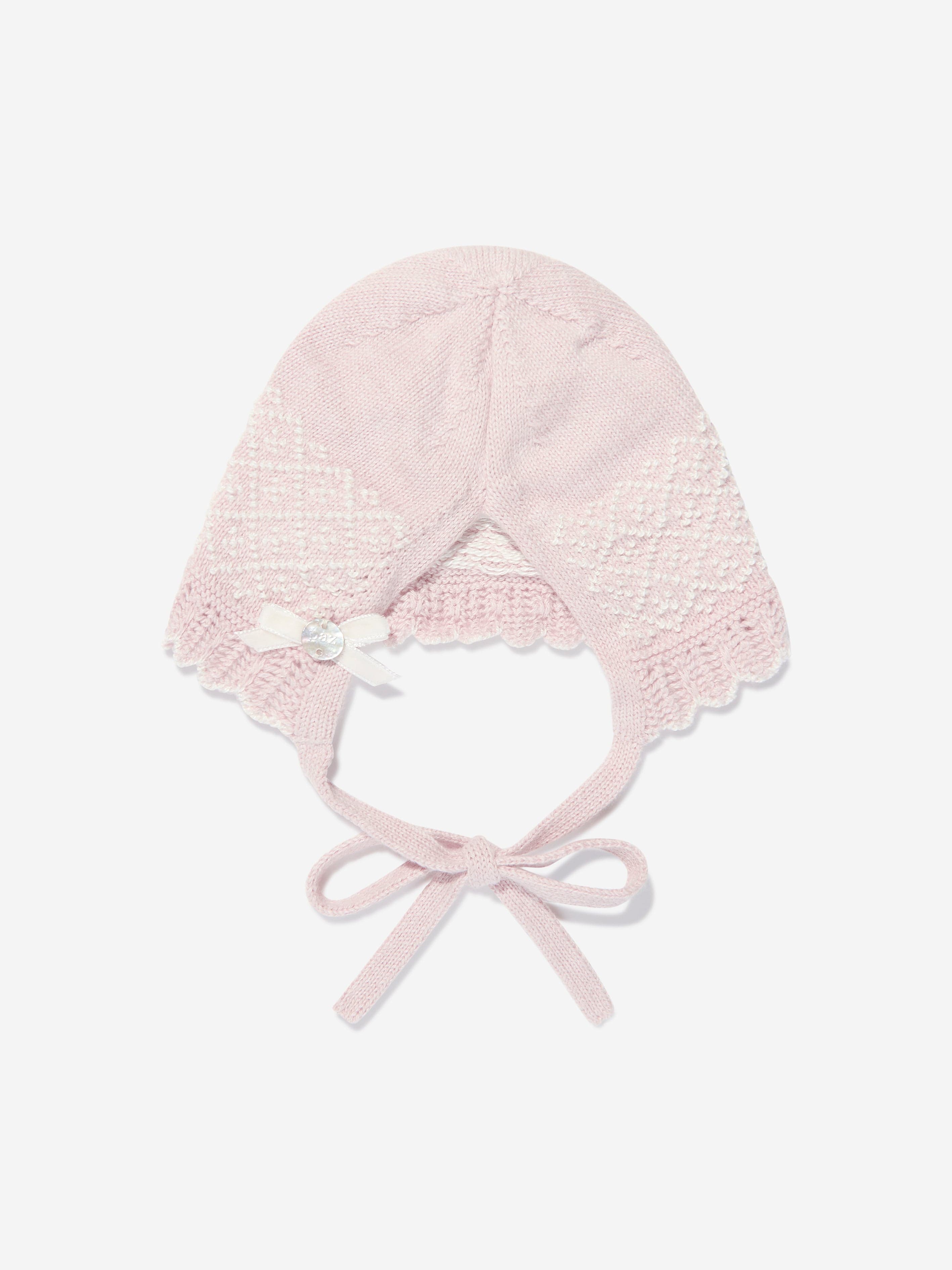 Paz Rodriguez Baby Girls Knitted Bonnet in Pink