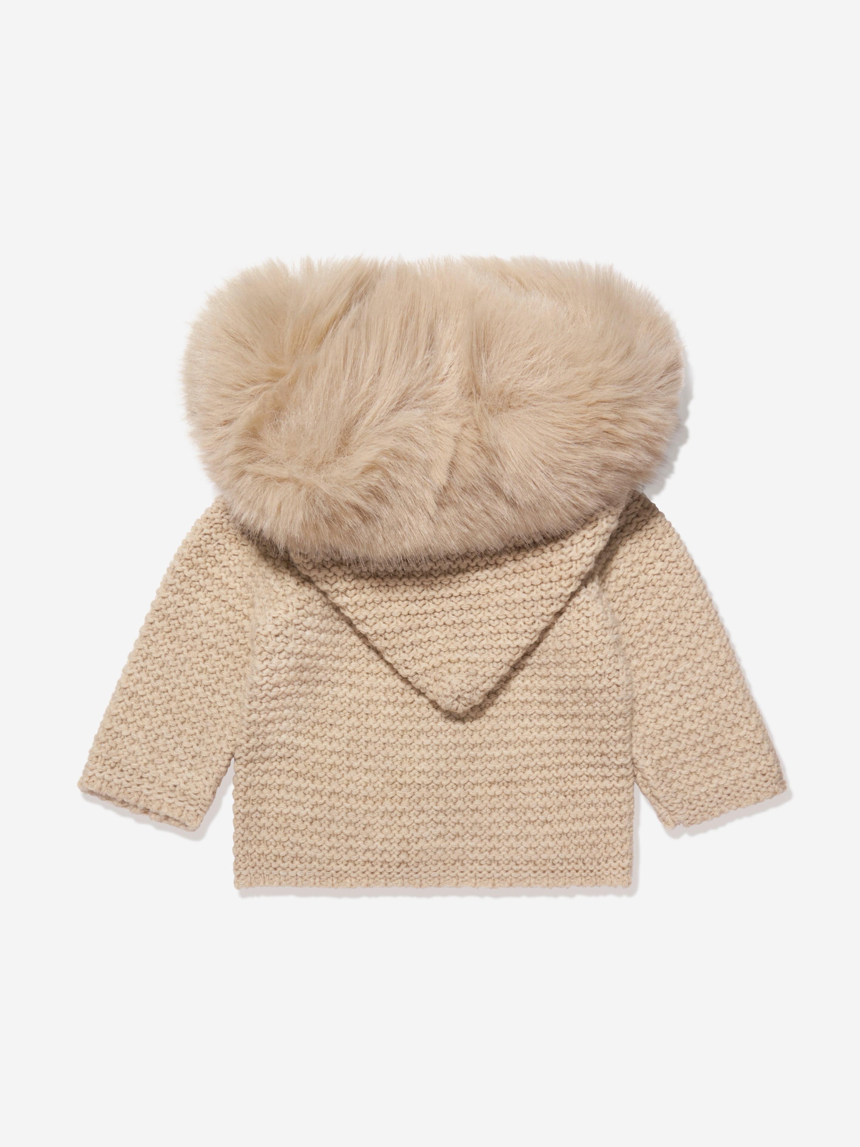 Paz Rodriguez Kids Wool Knitted Jacket in Beige