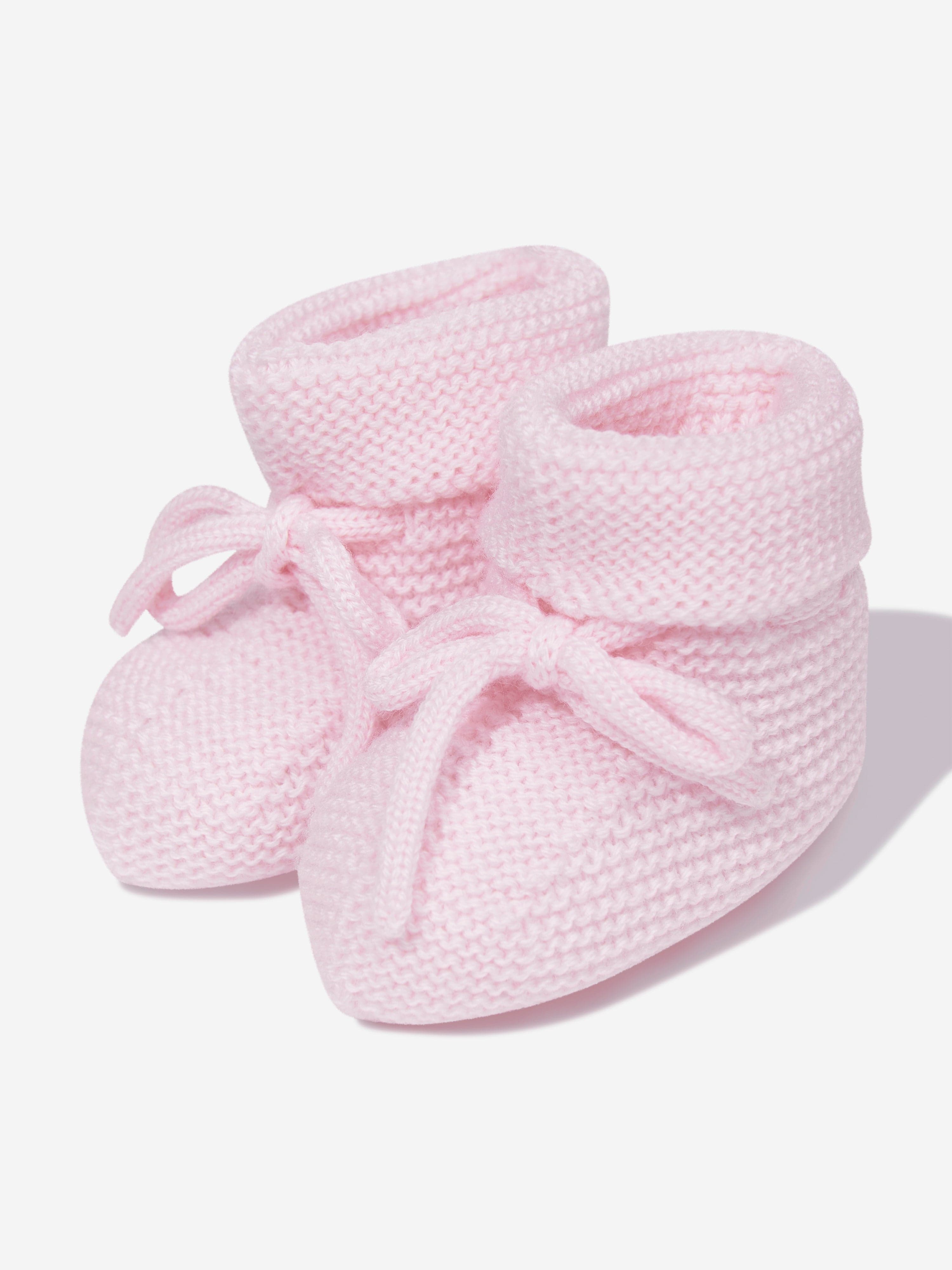 Paz Rodriguez Baby Girls Wool Knit Booties in Pink