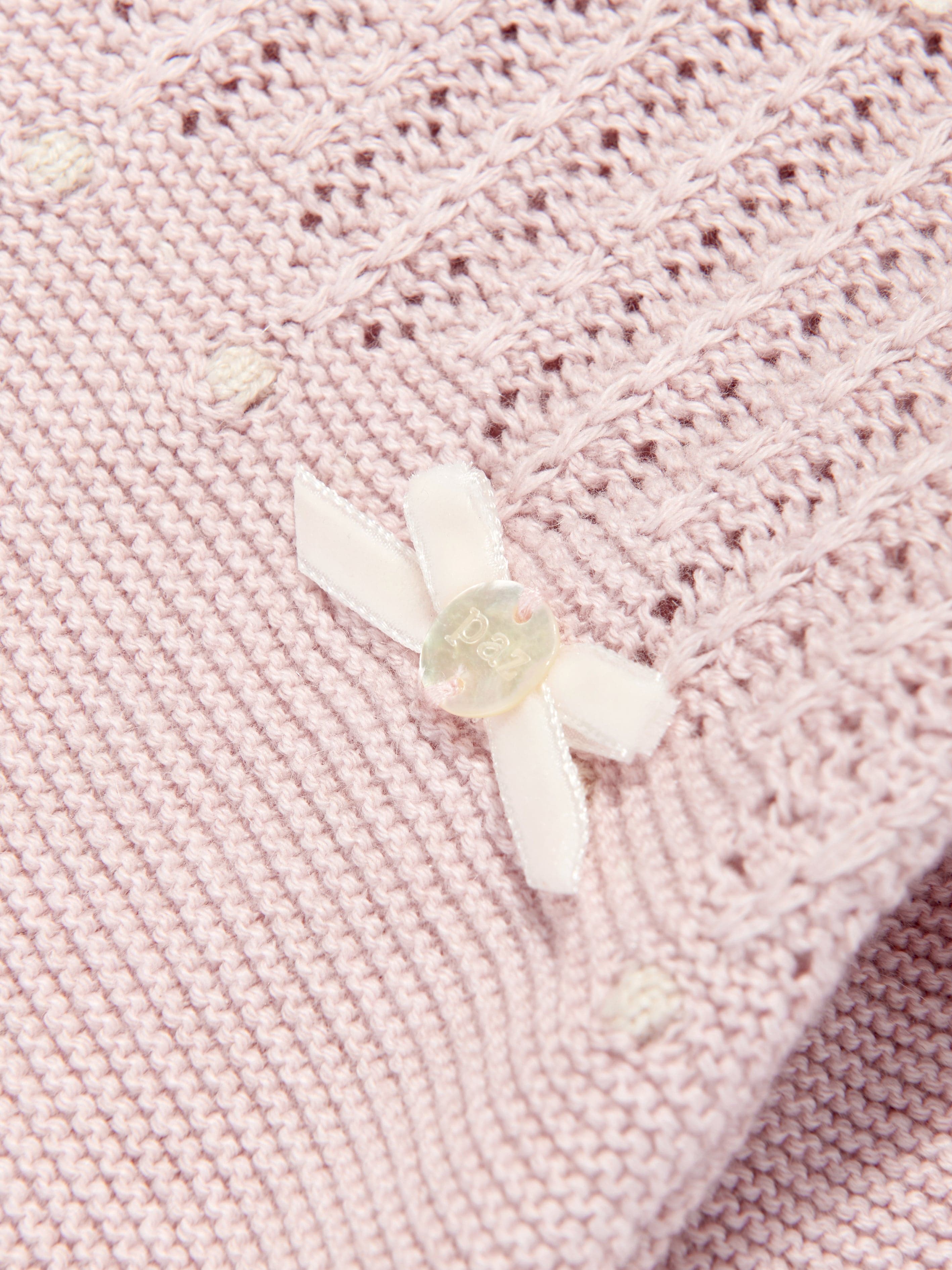 Paz Rodriguez Baby Girls Knitted Romper in Pink