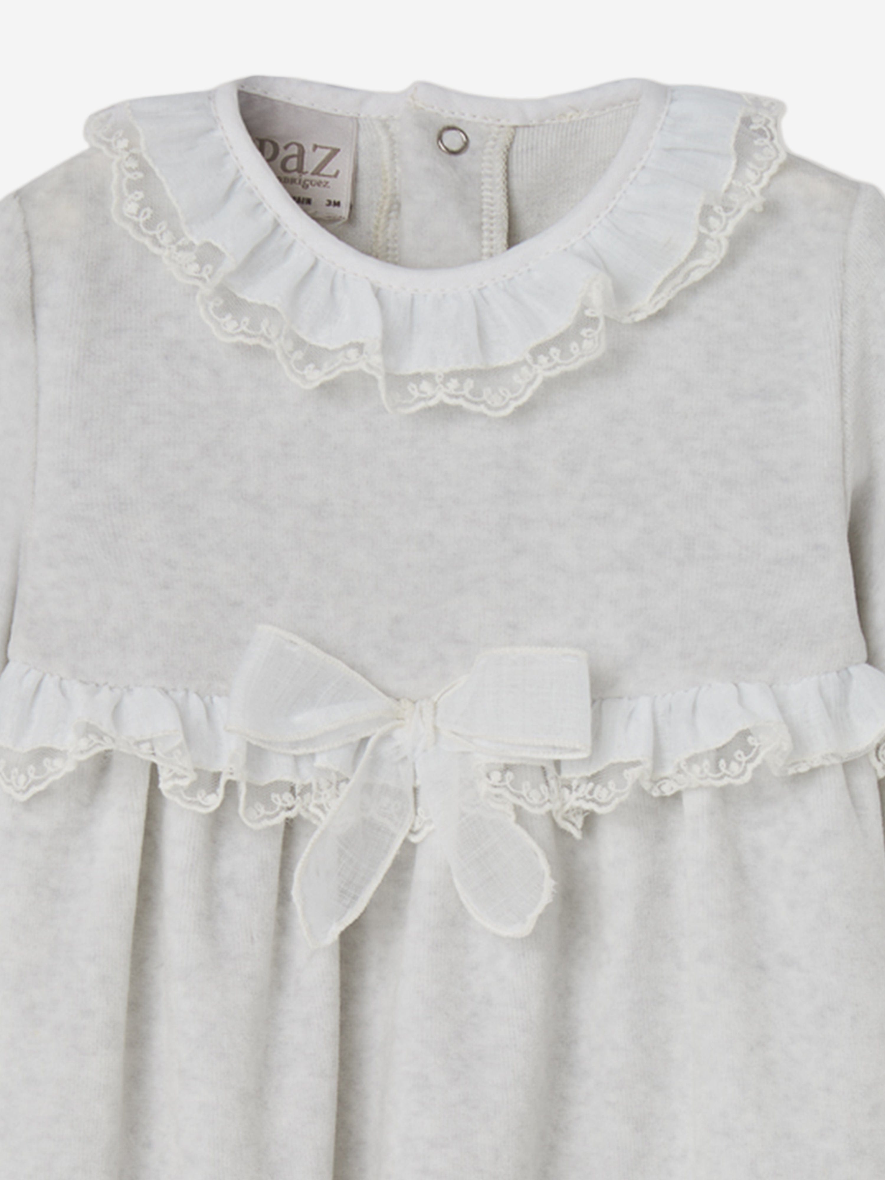 Paz Rodriguez Baby Girls Cotton Babygrow in Grey
