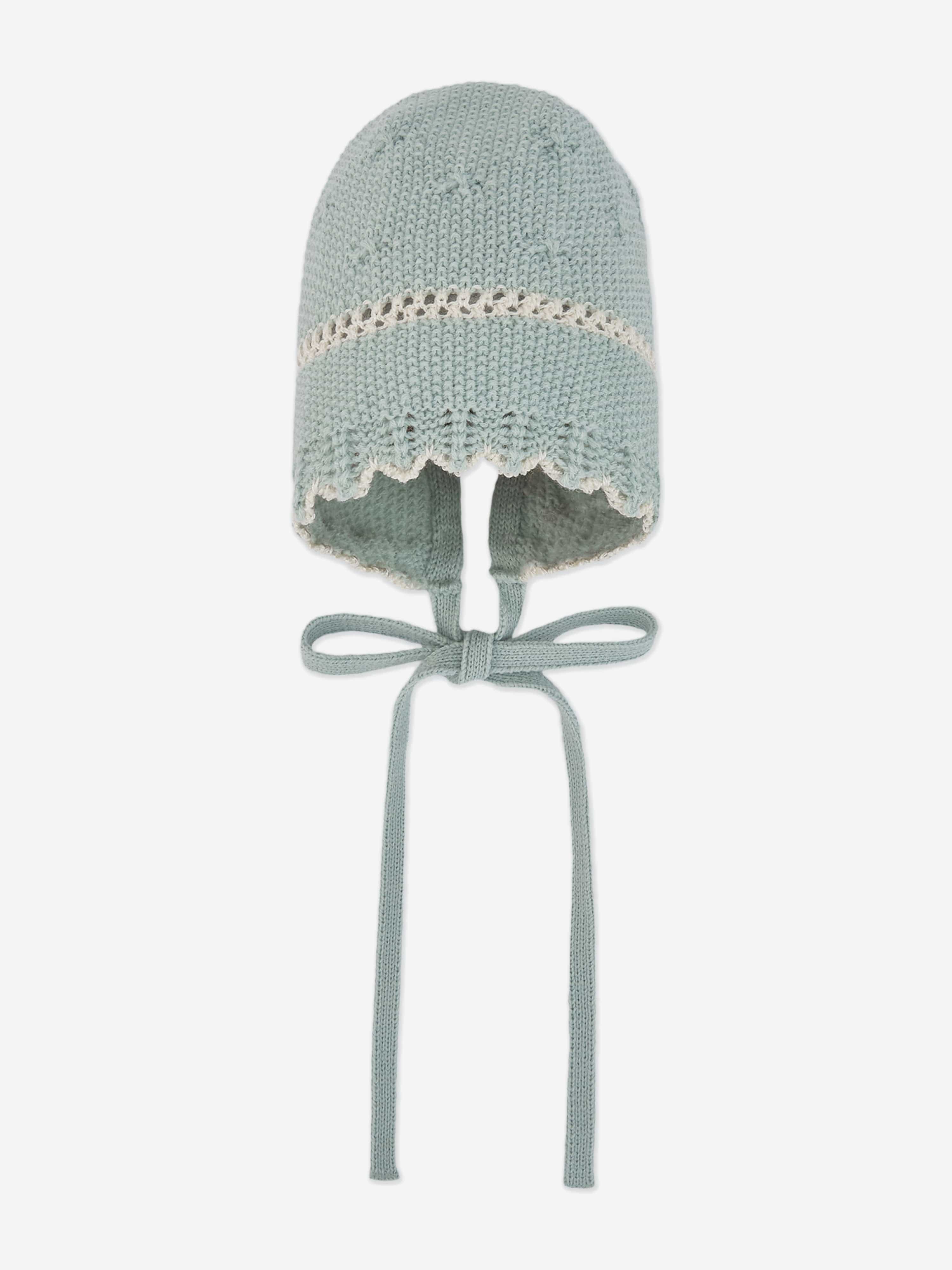 Paz Rodriguez Baby Girls Knitted Bonnet in Green