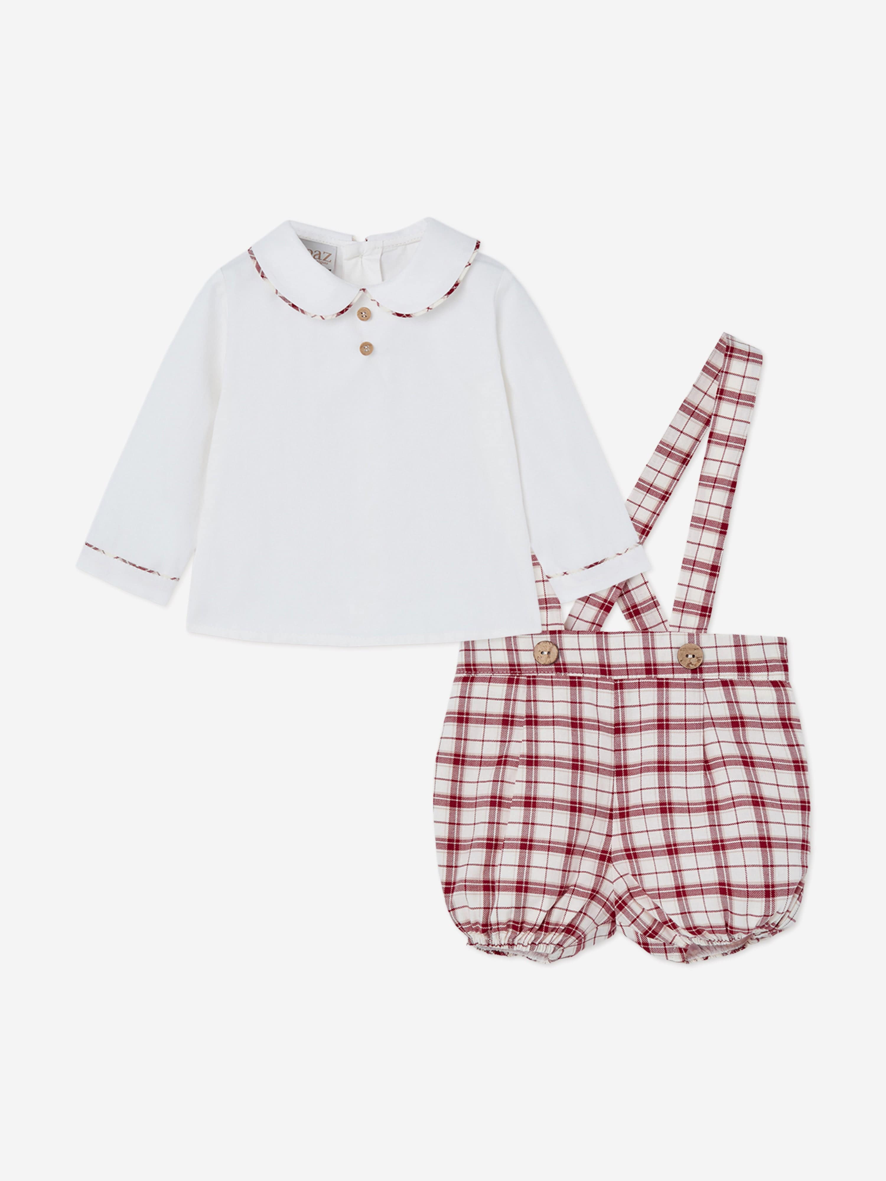 Paz Rodriguez Baby Boys Shirt and Shorts Set in Ivory