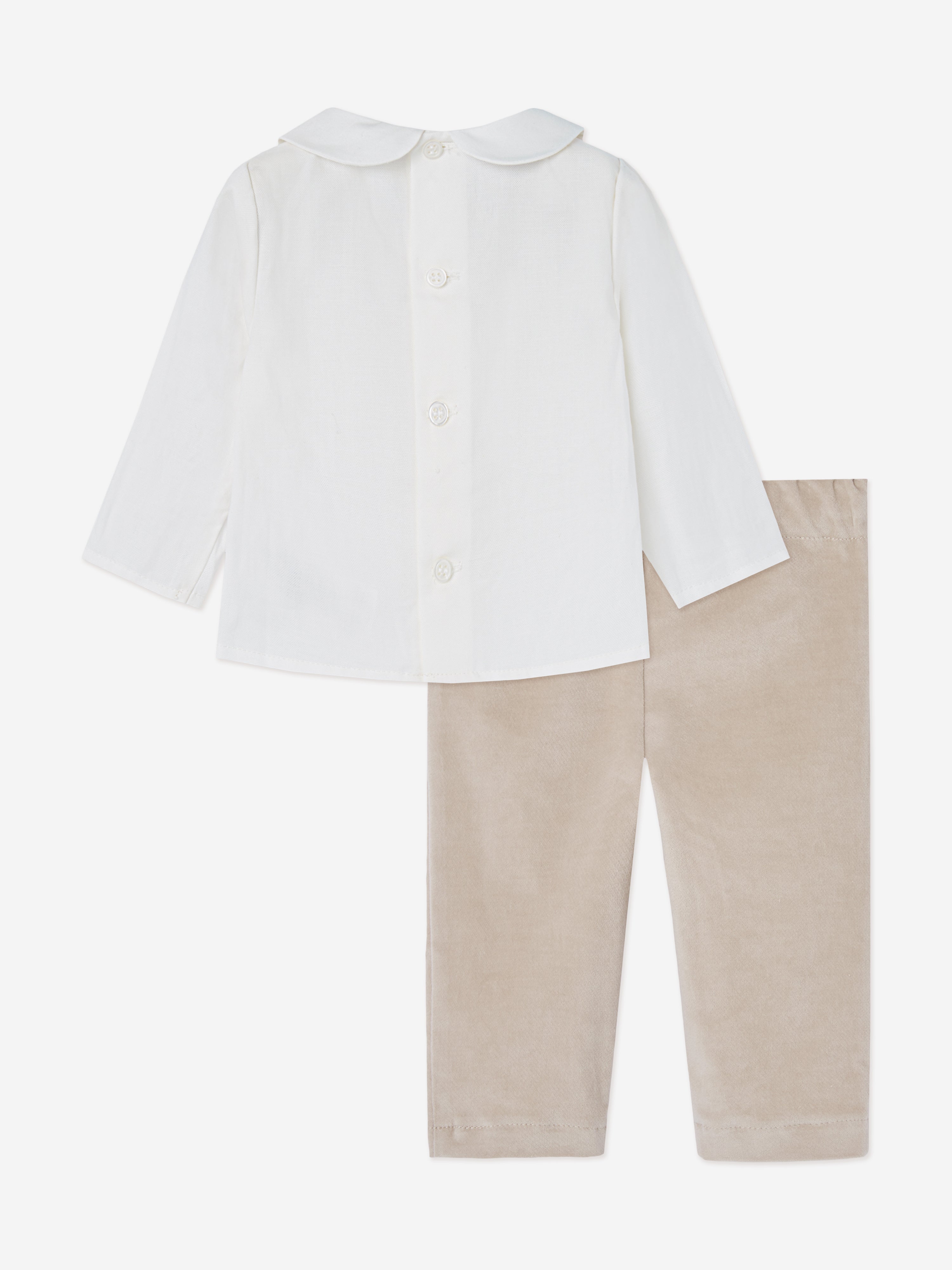 Paz Rodriguez Baby Boys Trouser Set in Ivory