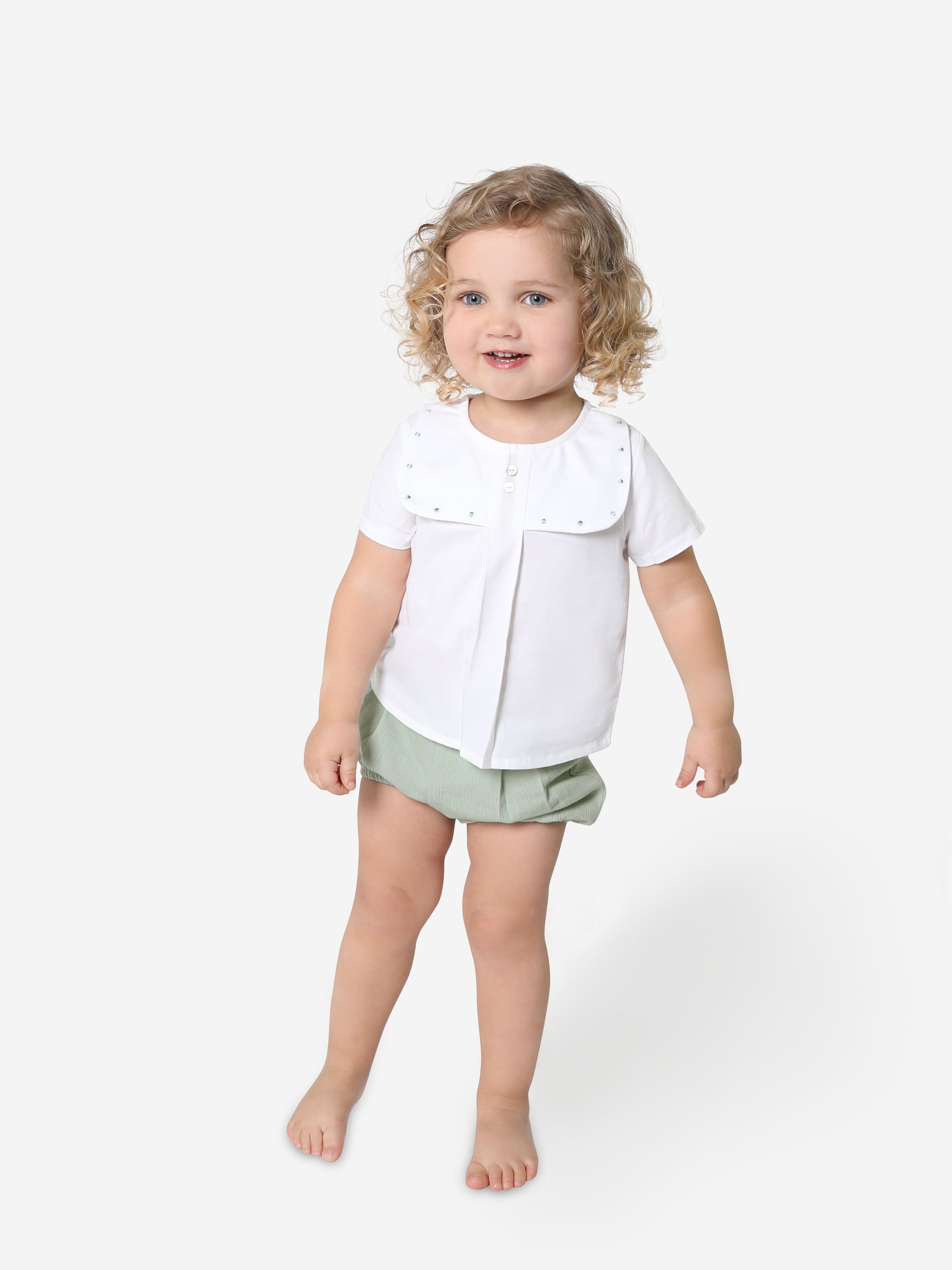 Paz Rodriguez Baby Boys Blouse And Shorts in Green