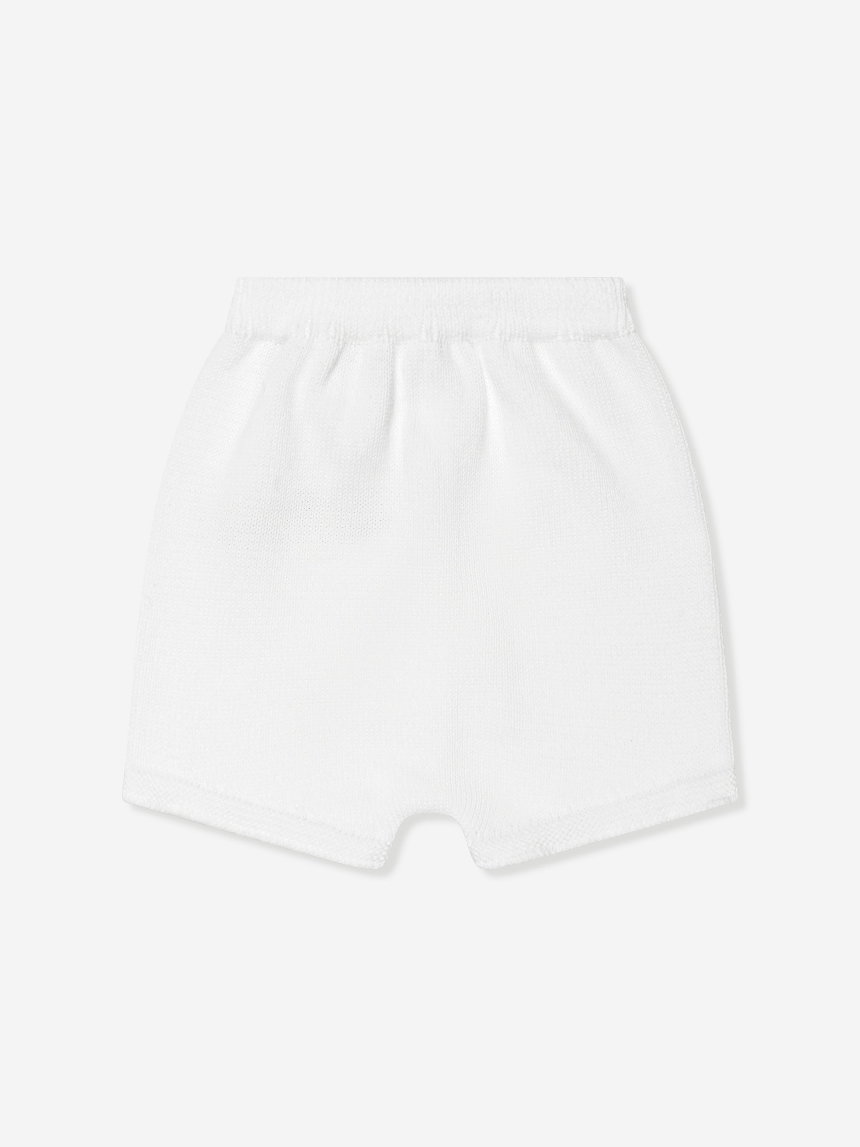 Paz Rodriguez Baby Knitted Shorts Set in White