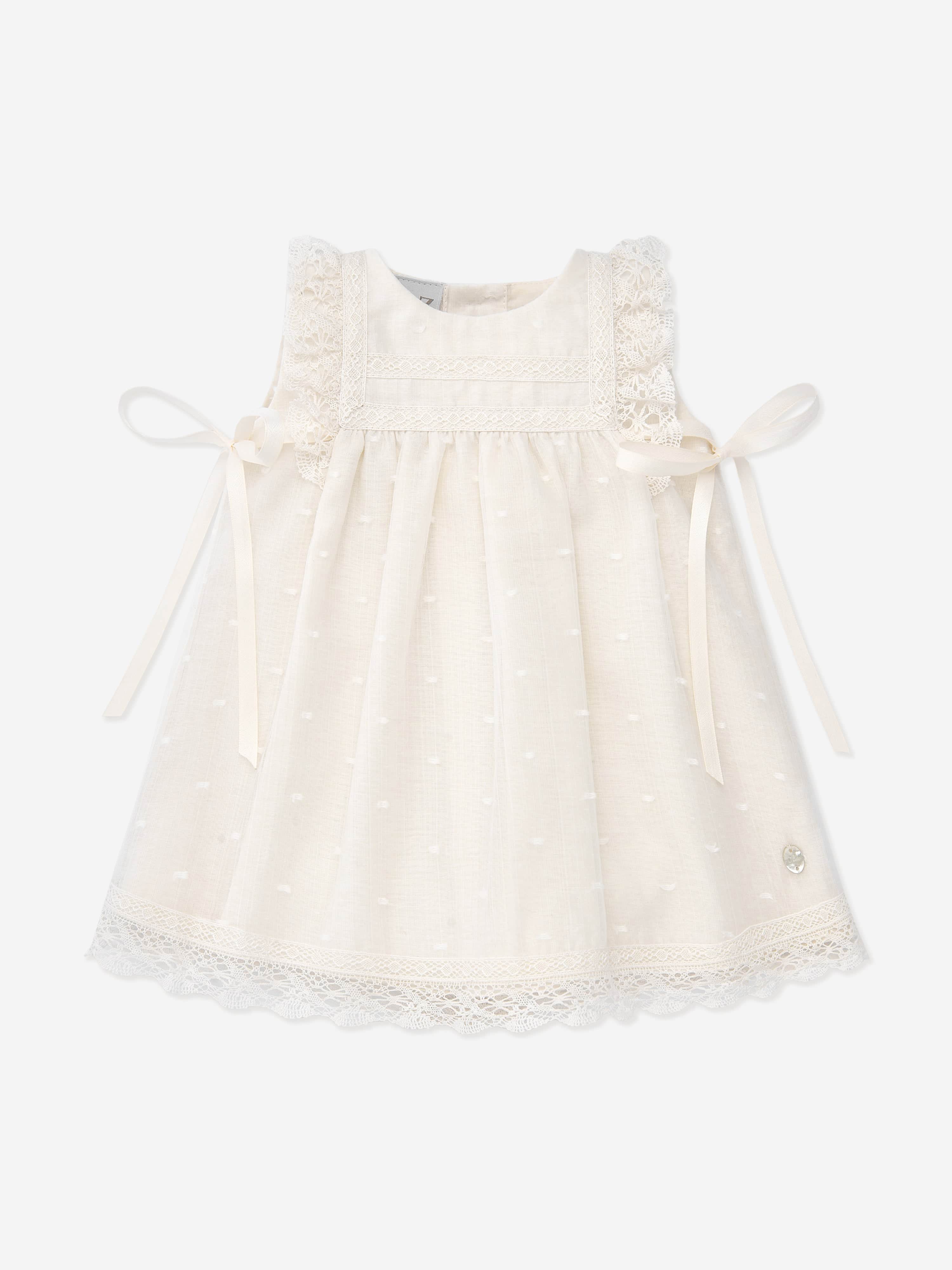 Paz Rodriguez Baby Girls Dress With Bloomers in Ivory