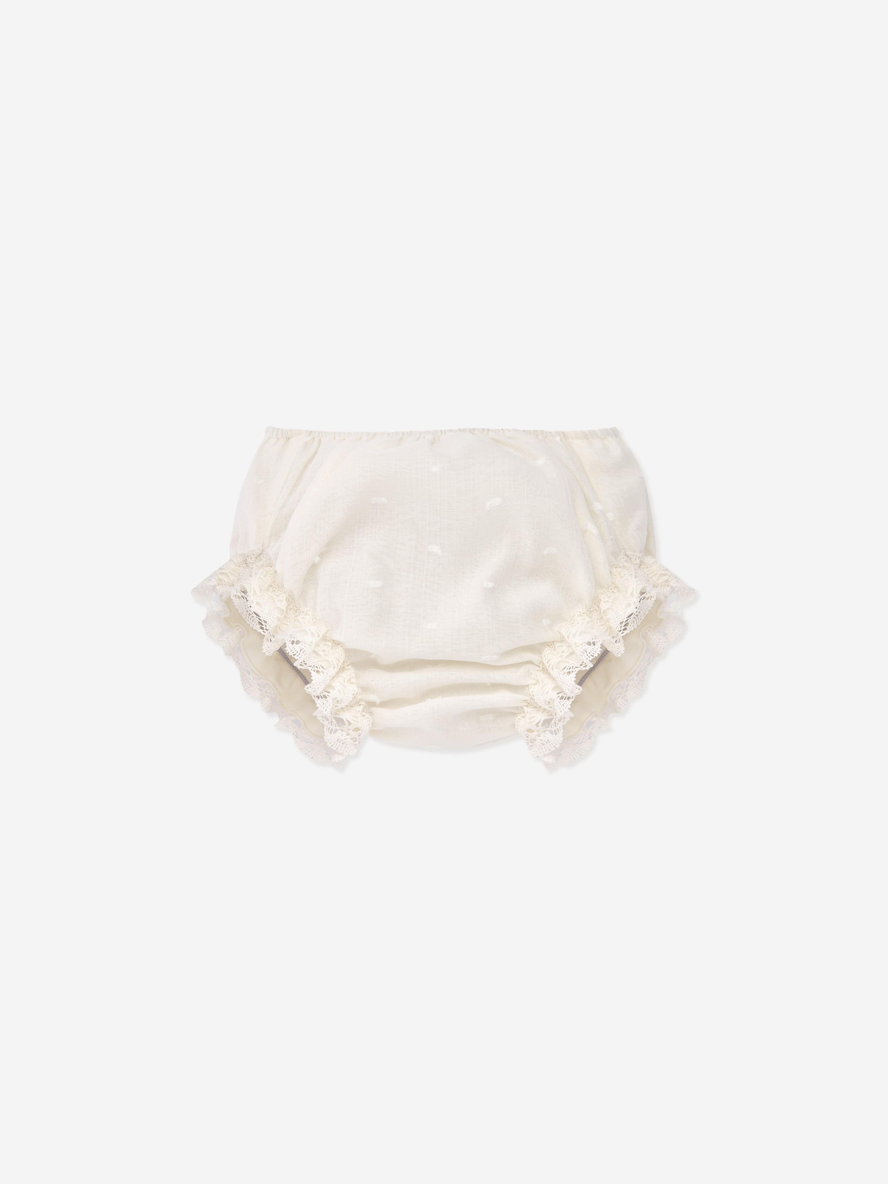 Paz Rodriguez Baby Girls Dress With Bloomers in Ivory