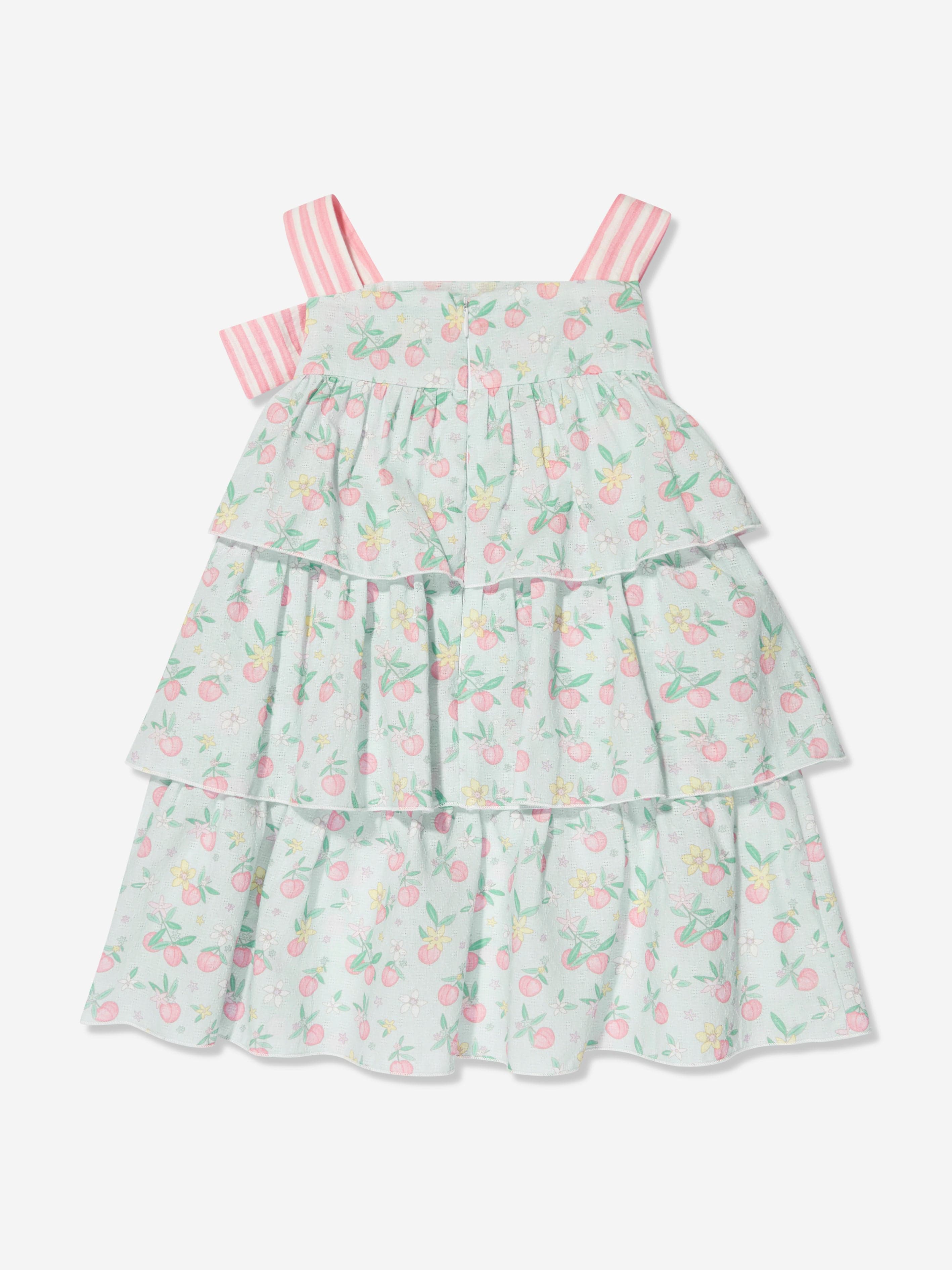 Paz Rodriguez Girls Tiered Apple Dress in Green