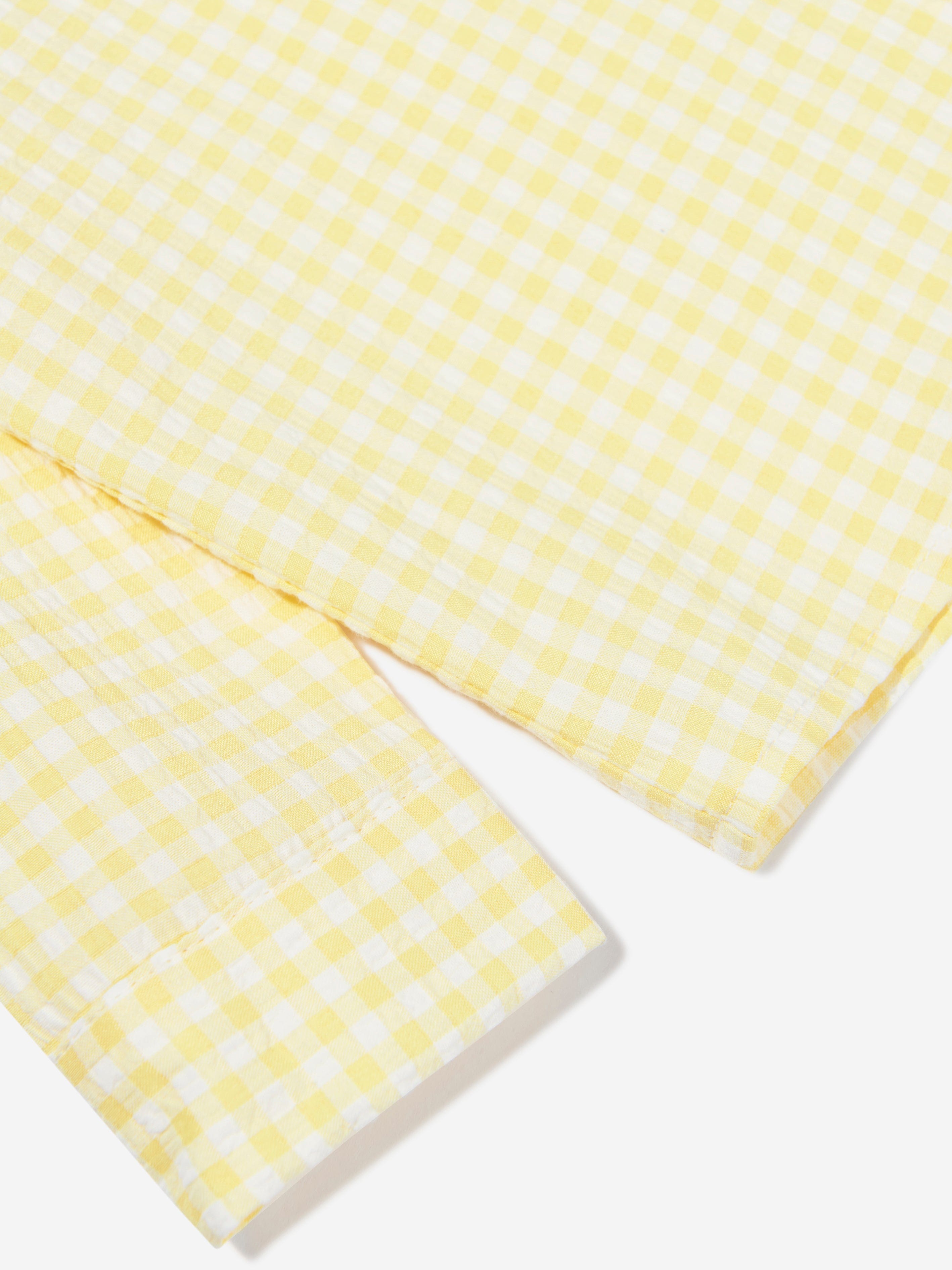 Paz Rodriguez Boys Gingham Shirt in Yellow