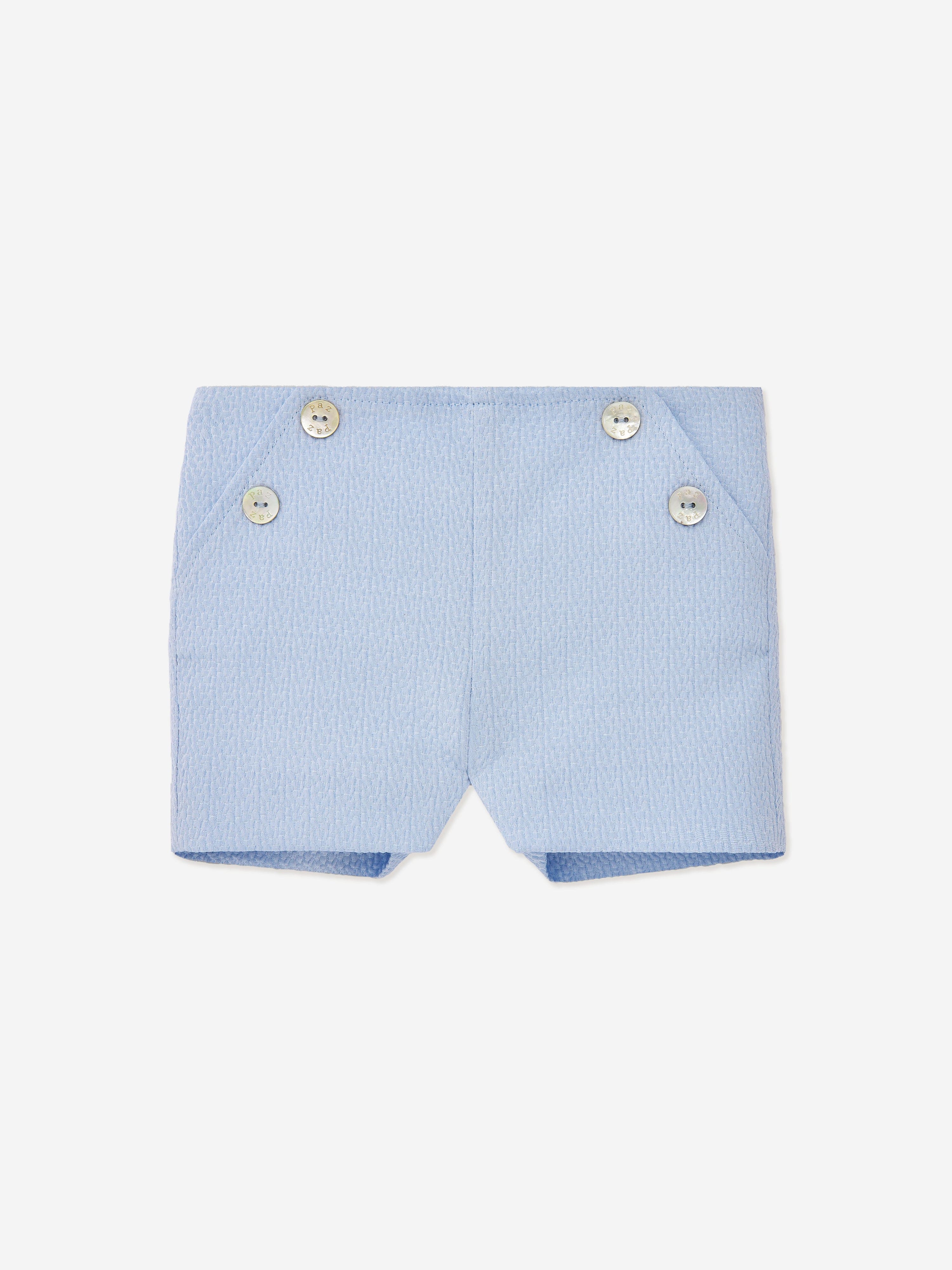 Paz Rodriguez Baby Boys Linen Shorts Set in Multicolour