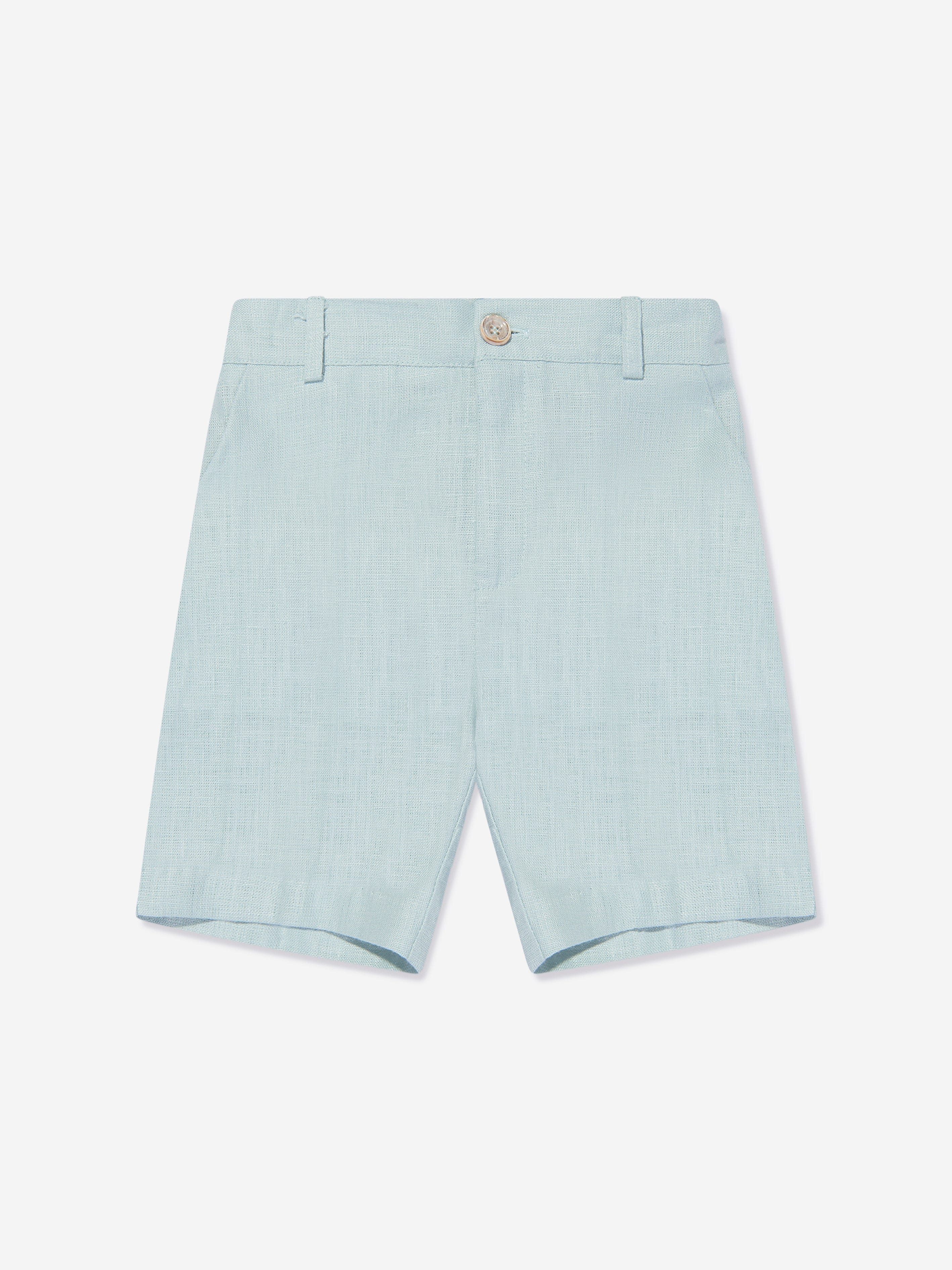 Paz Rodriguez Boys Linen Shorts Set in Green