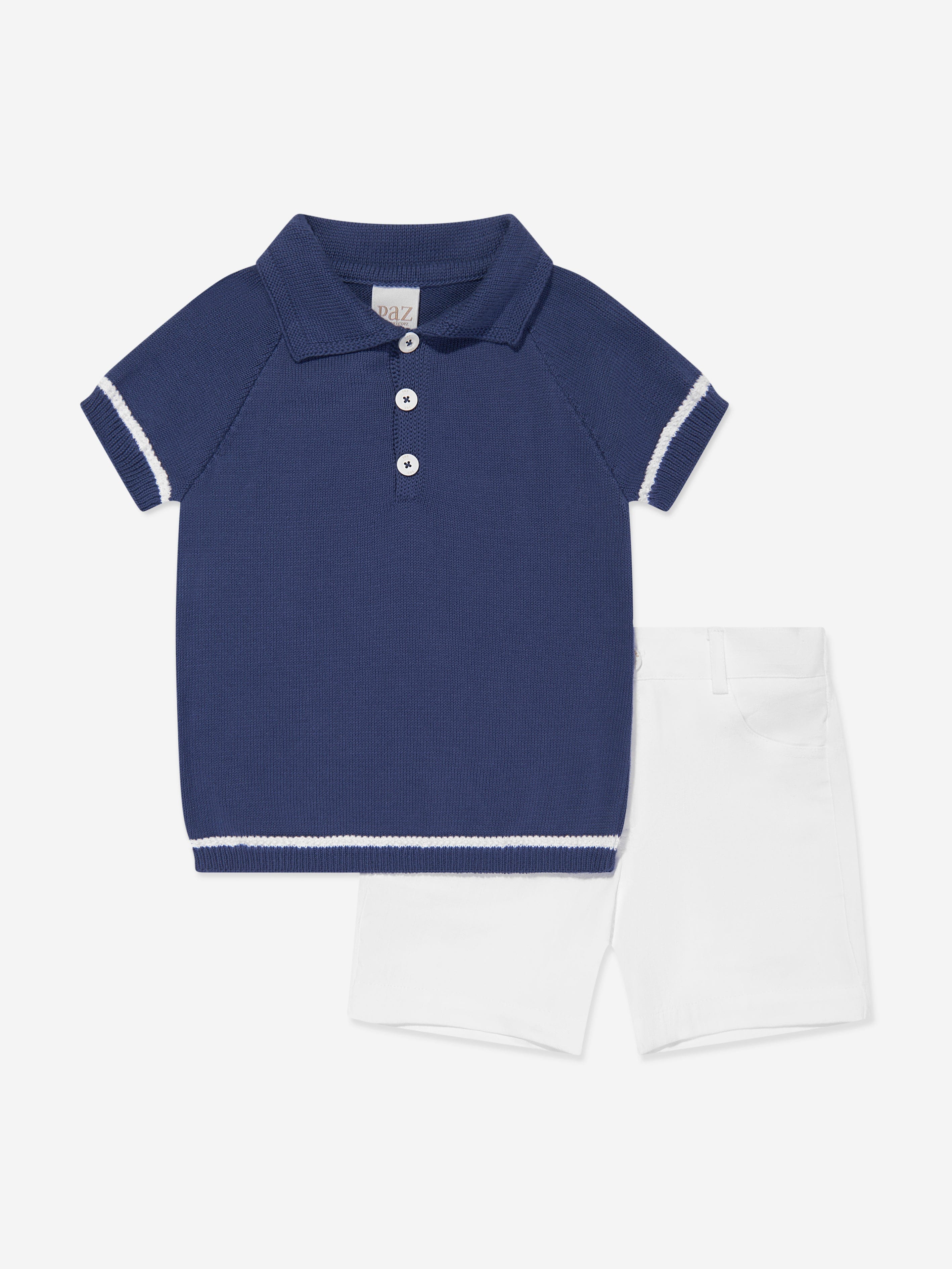 Paz Rodriguez Boys Shorts Set in Blue