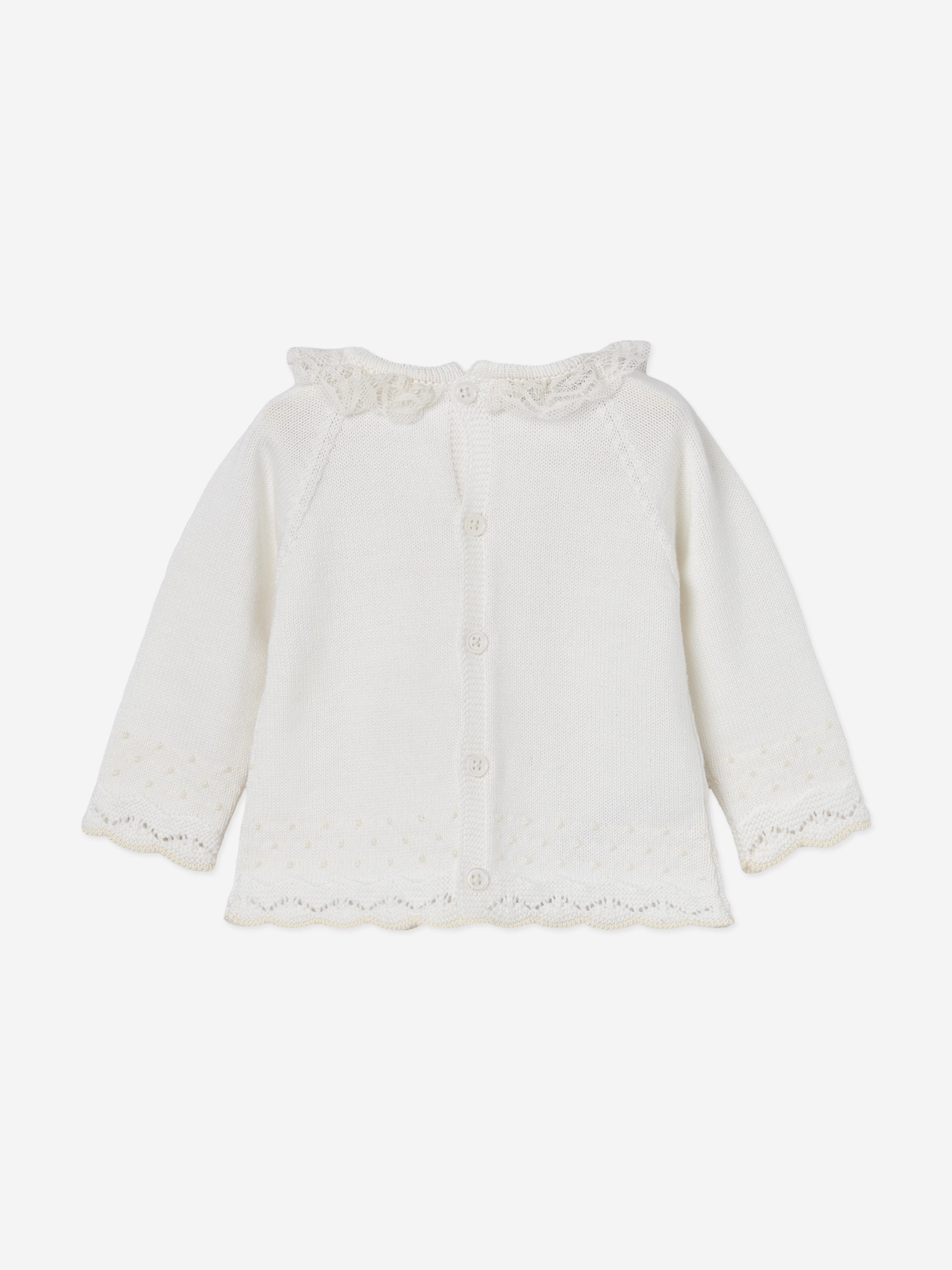 Paz Rodriguez Baby 2 Piece Cotton Knit Set in Ivory