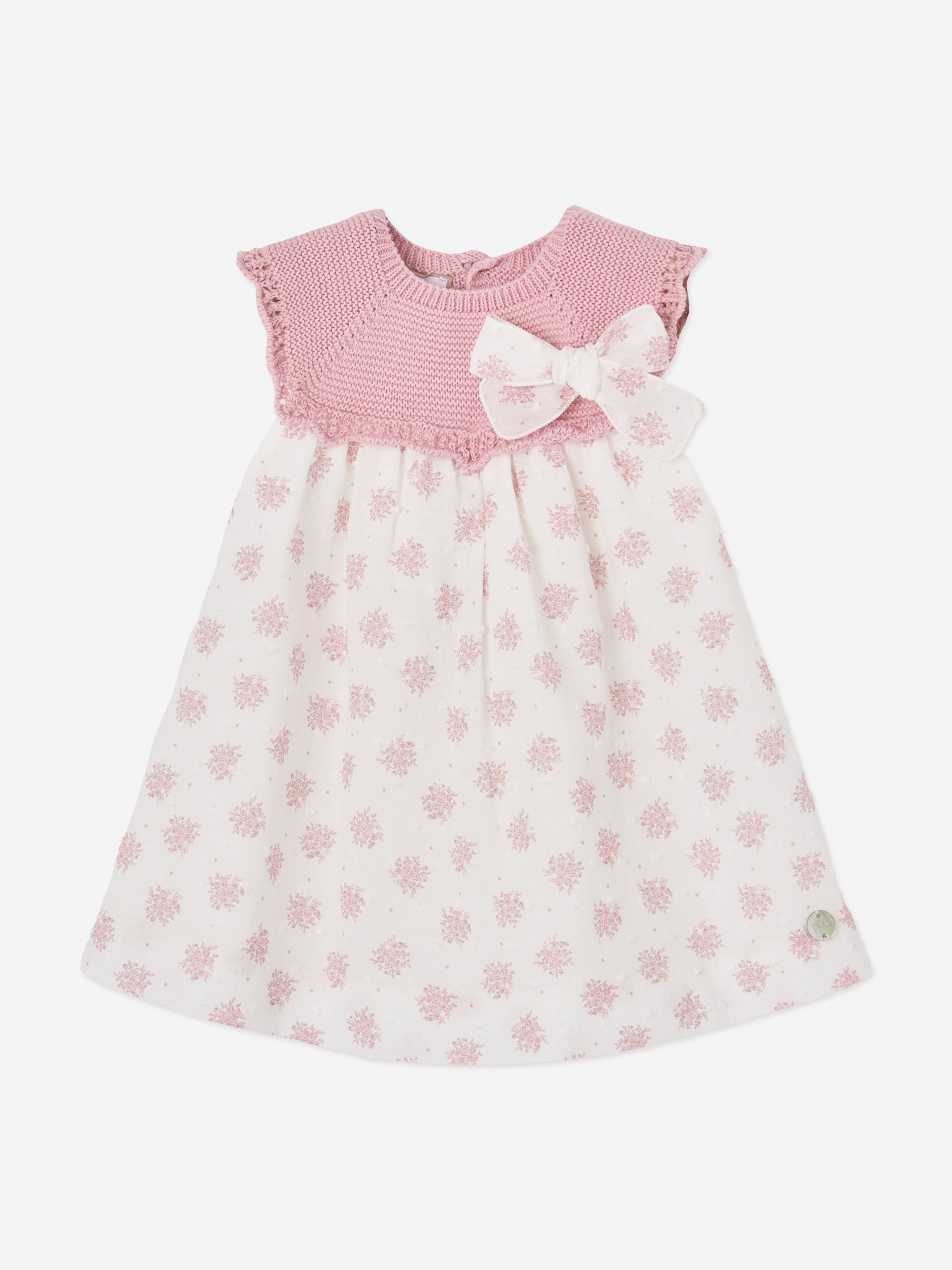 Paz Rodriguez Baby Girls Cotton Dress with Knickers in Pink