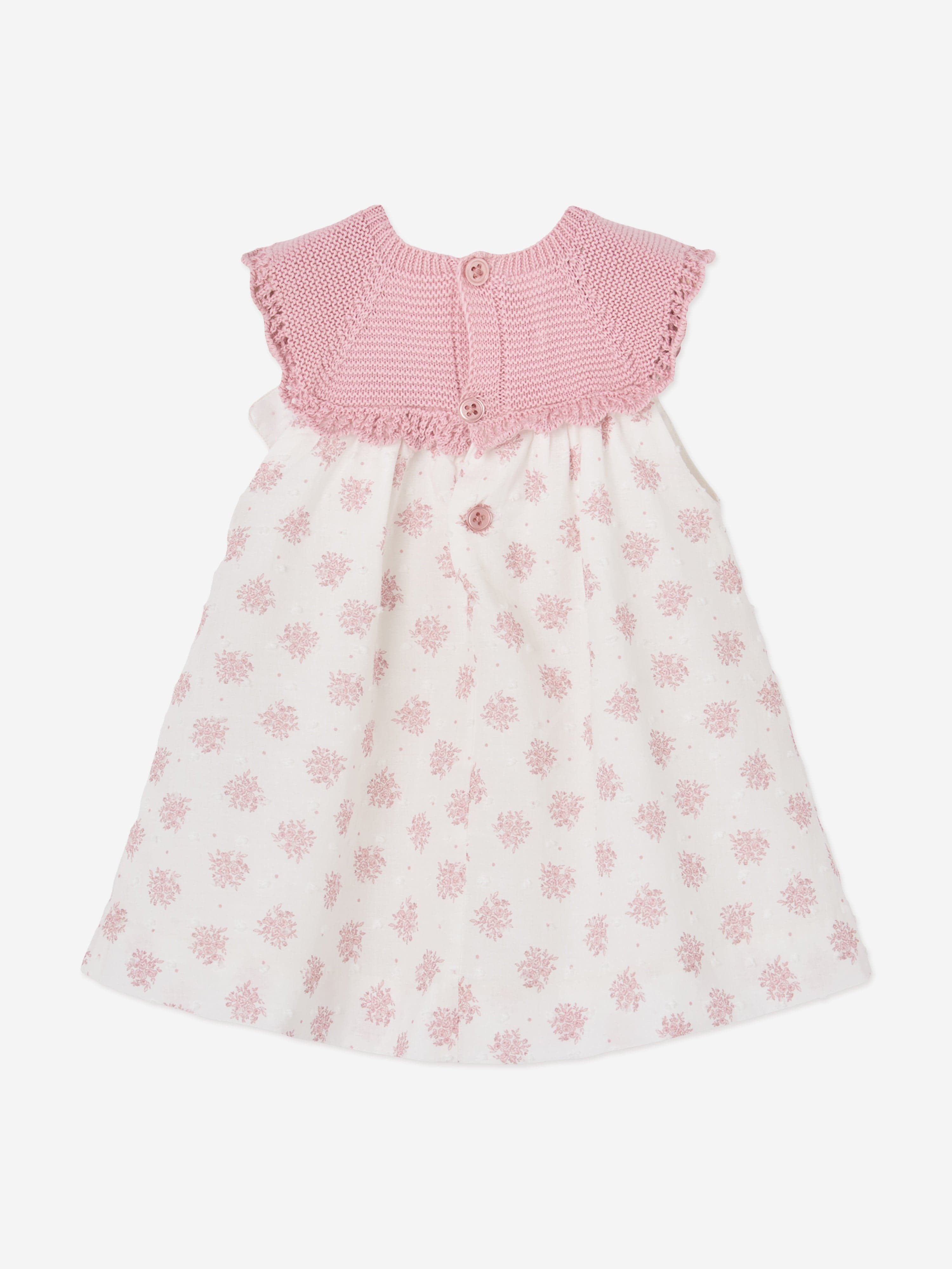 Paz Rodriguez Baby Girls Cotton Dress with Knickers in Pink