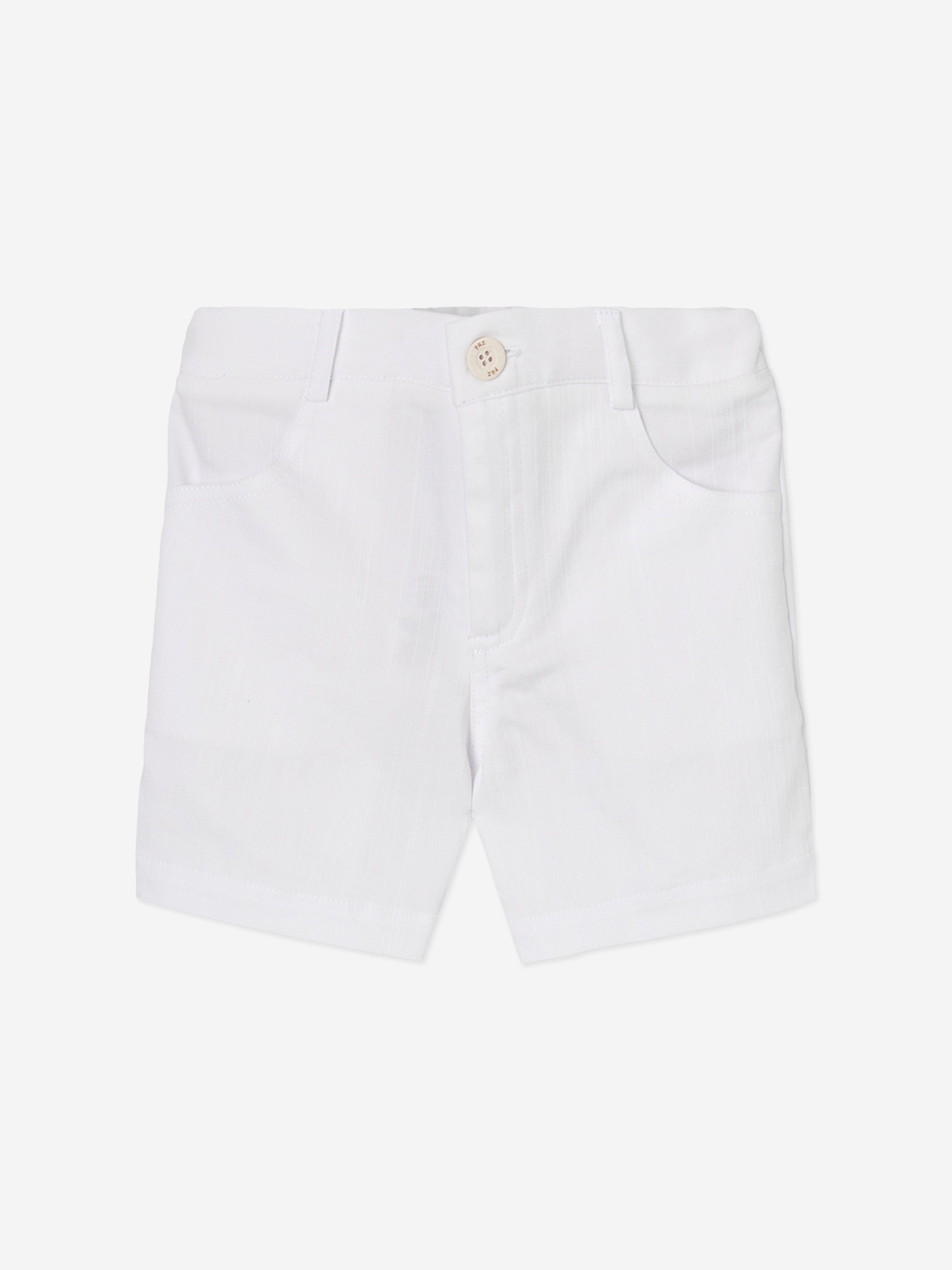 Paz Rodriguez Boys Cotton Shirt and Shorts Set in Blue
