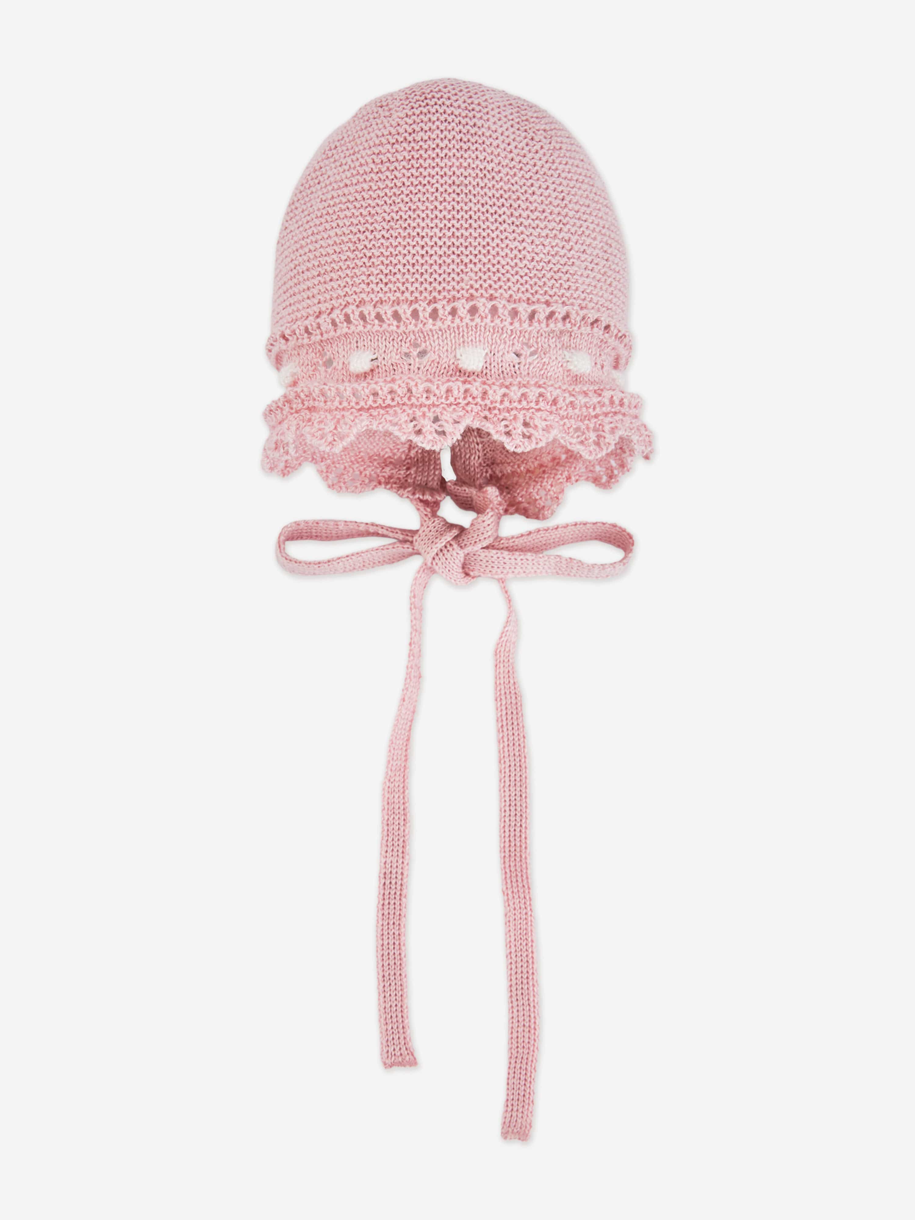 Paz Rodriguez Baby Girls Cotton Knit Bonnet in Pink