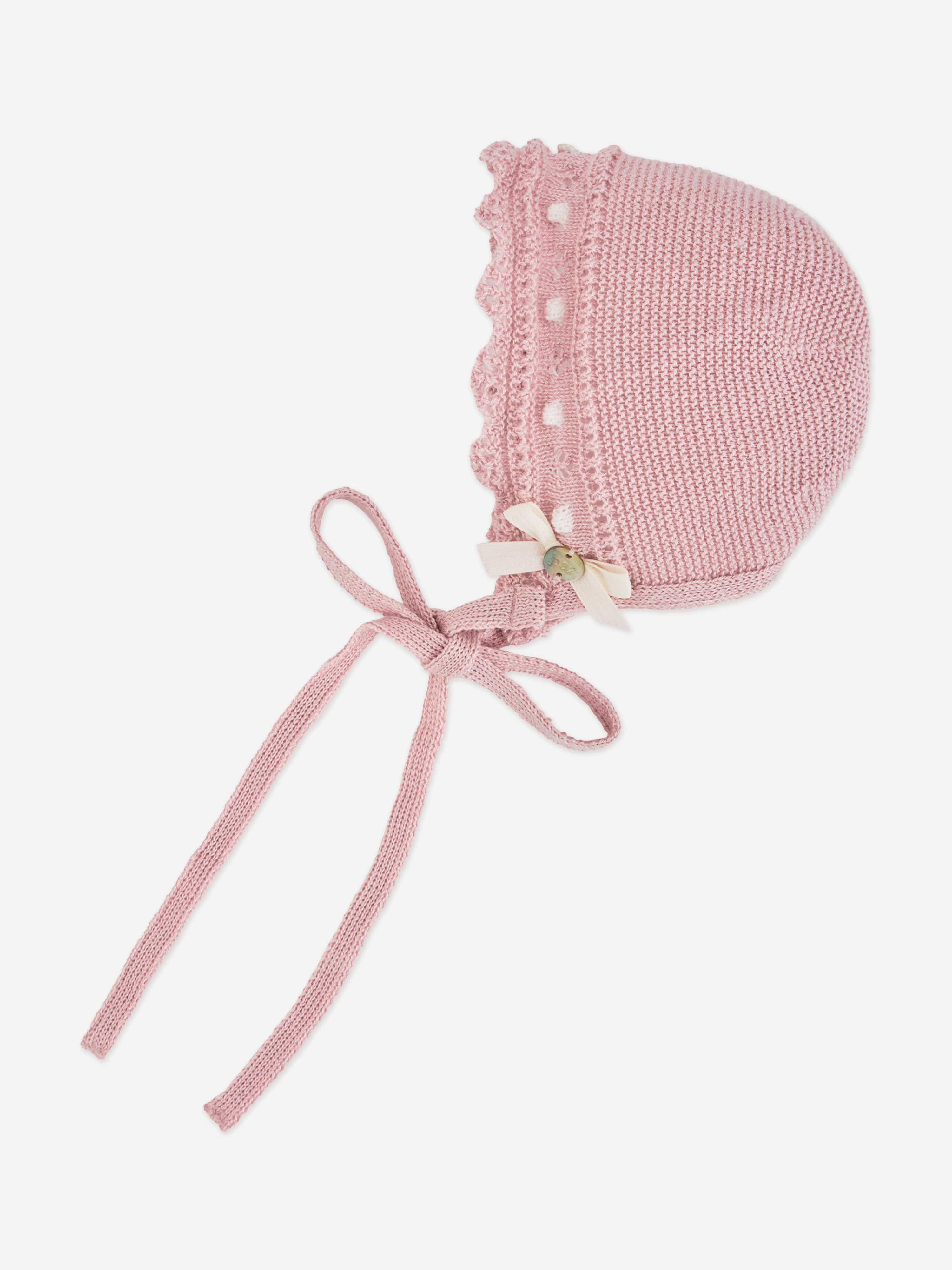 Paz Rodriguez Baby Girls Cotton Knit Bonnet in Pink