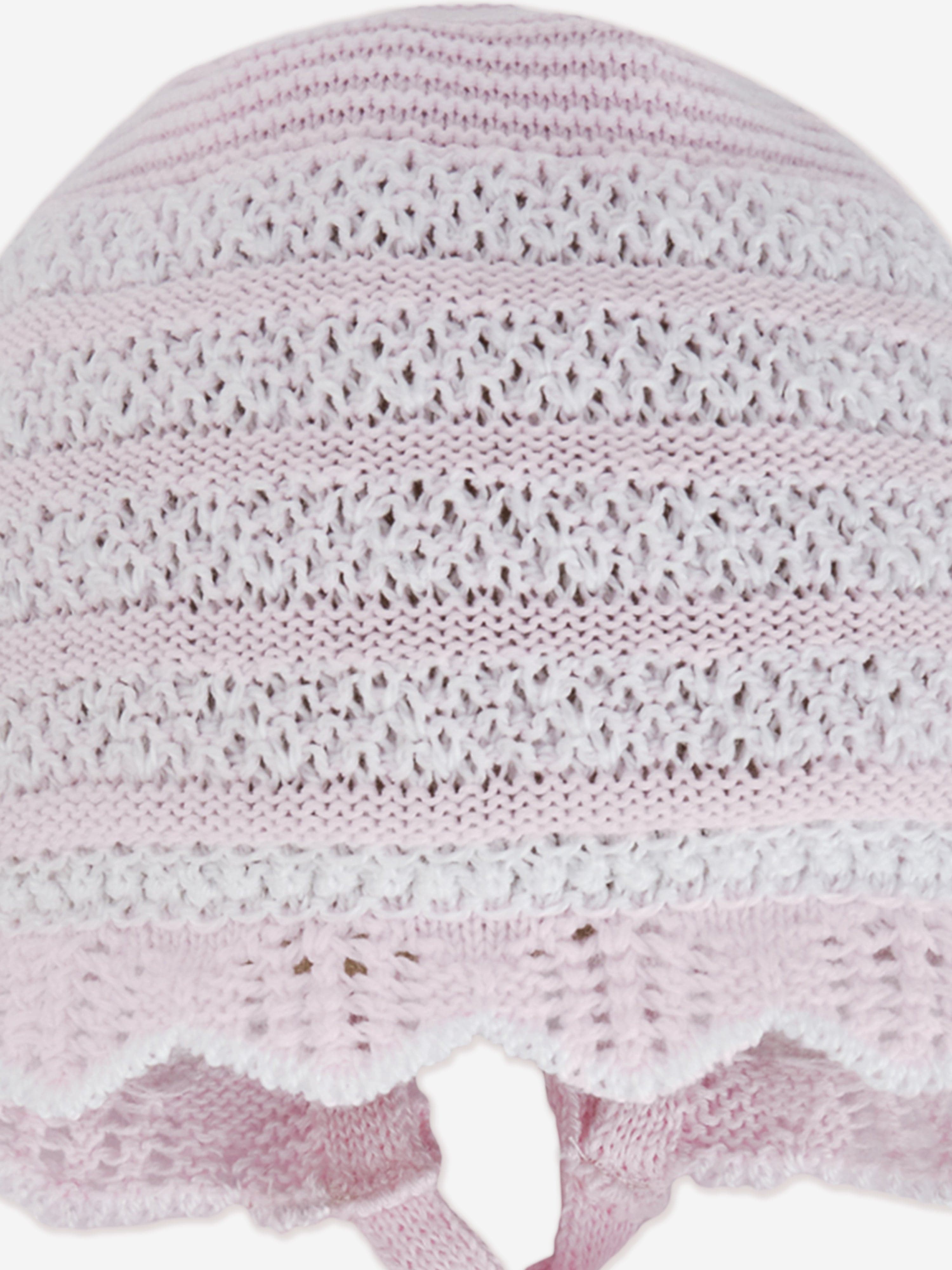 Paz Rodriguez Baby Girls Cotton Knit Bonnet in Pink