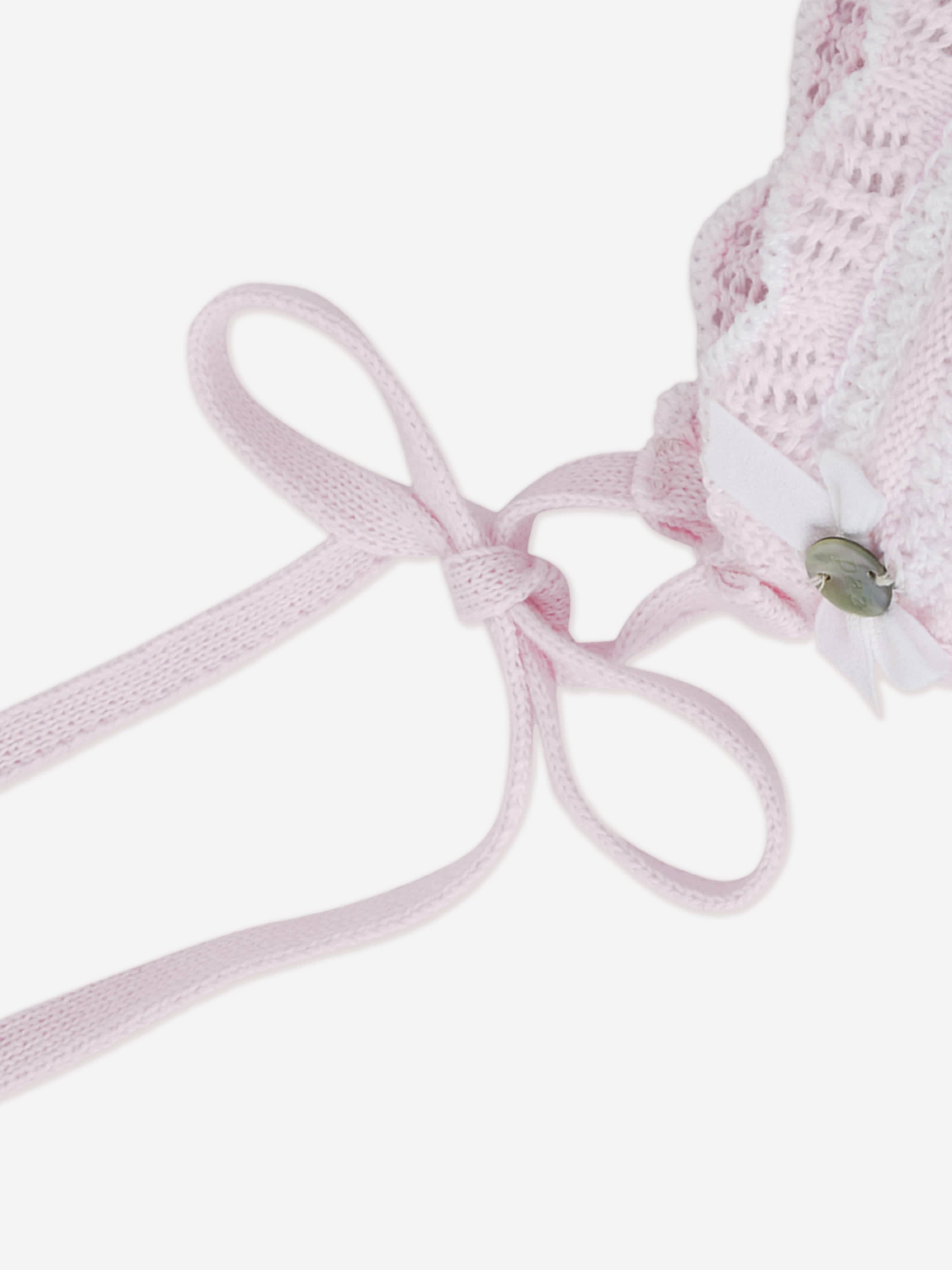 Paz Rodriguez Baby Girls Cotton Knit Bonnet in Pink