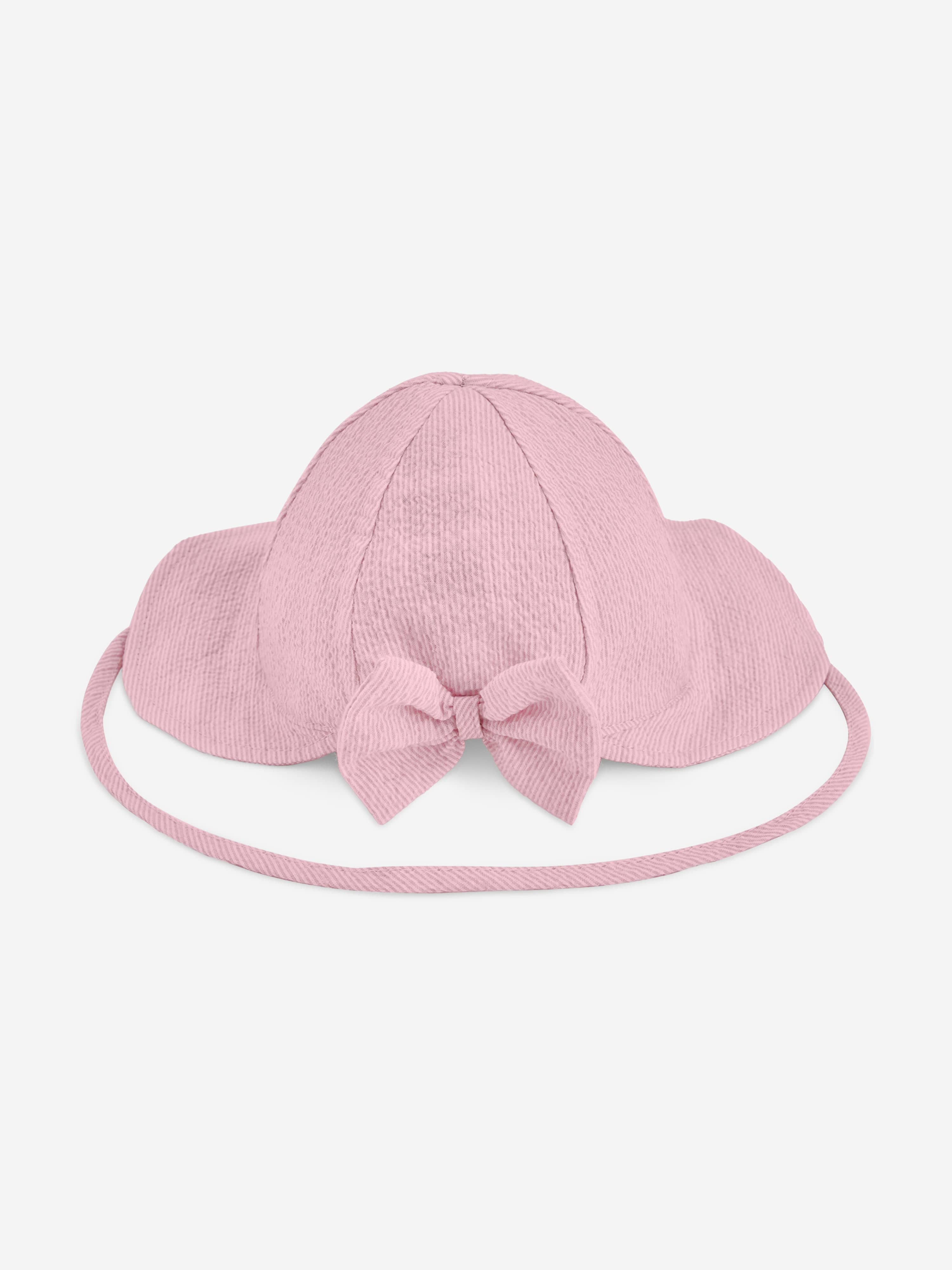 Paz Rodriguez Baby Girls Cotton Hat with Bow in Pink