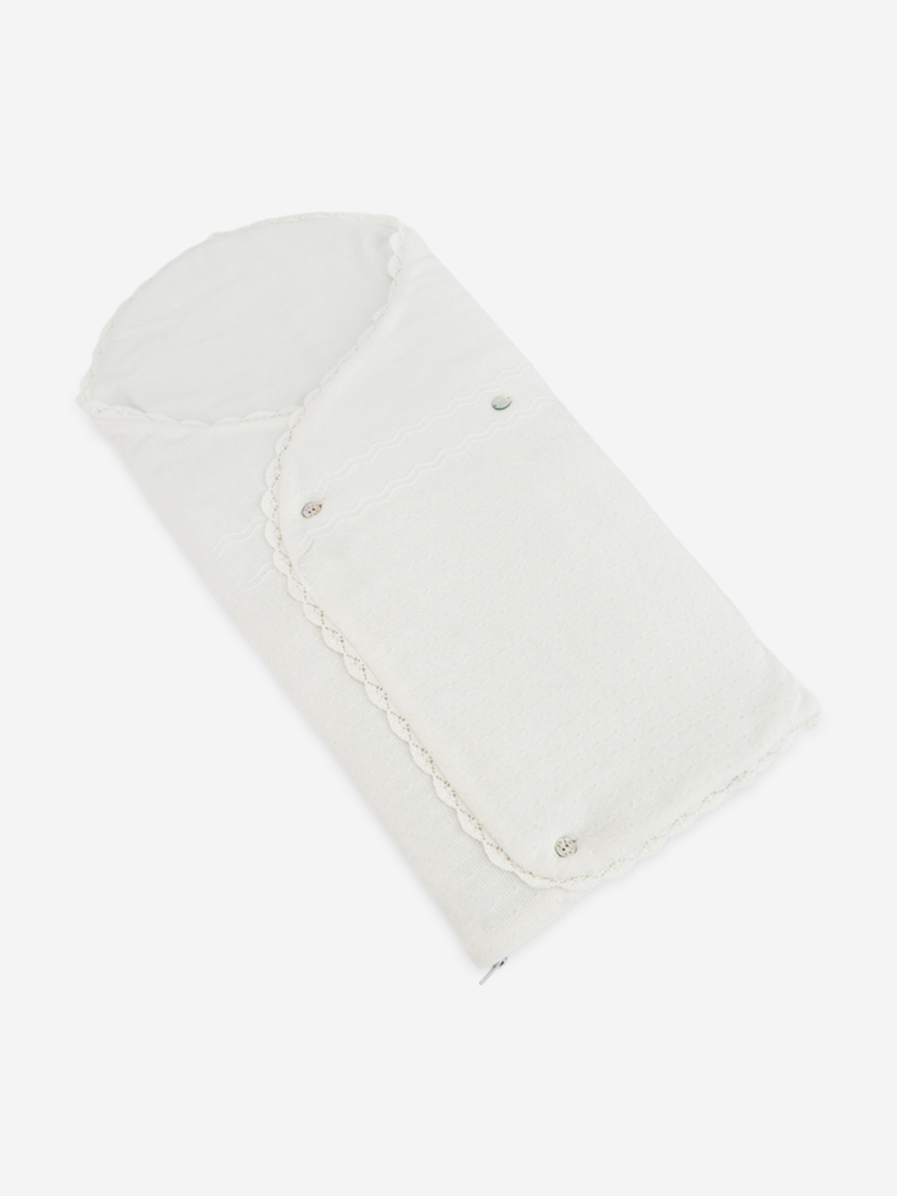 Paz Rodriguez Baby Cotton Embroidered Nest in Ivory