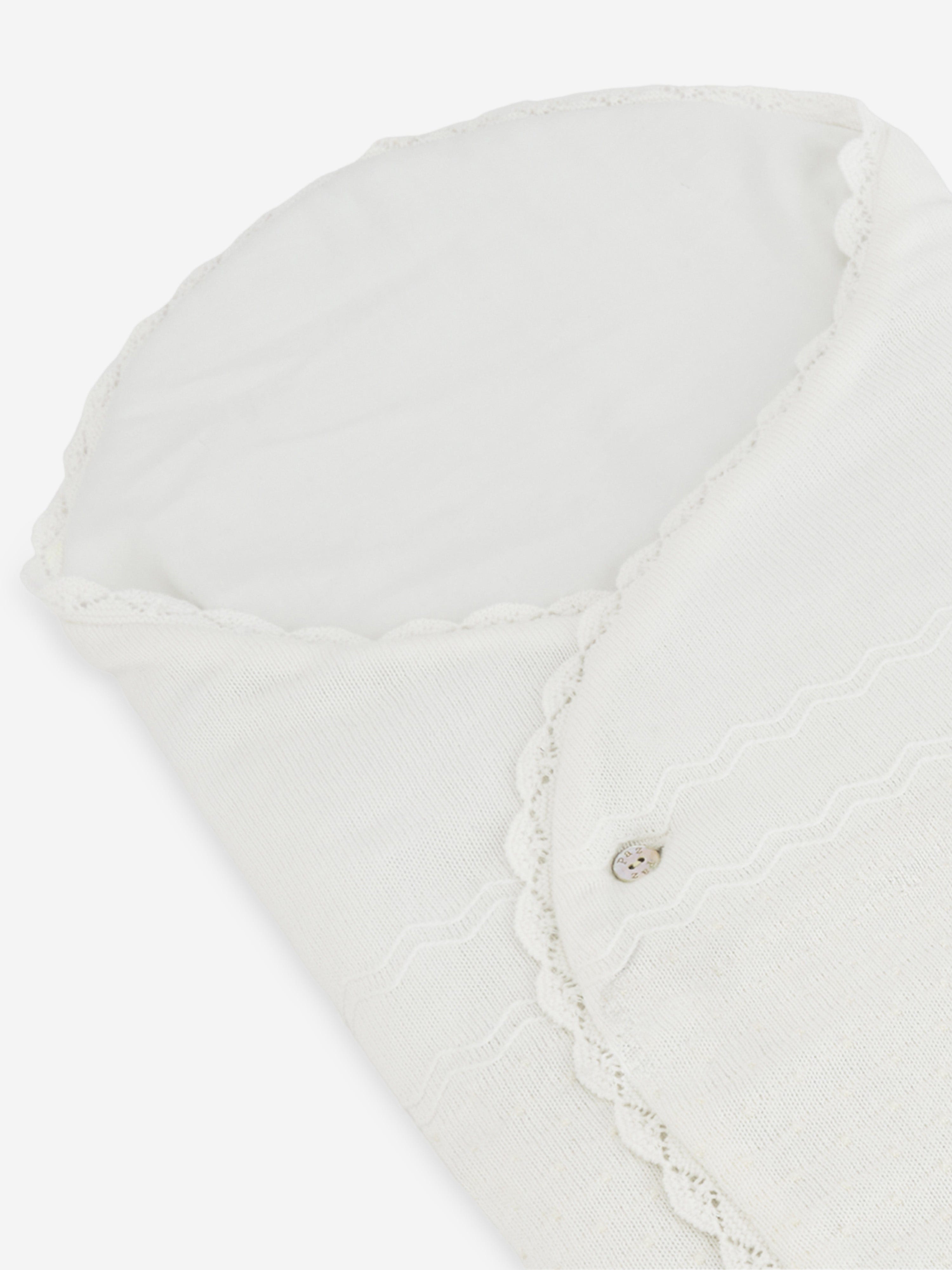Paz Rodriguez Baby Cotton Embroidered Nest in Ivory