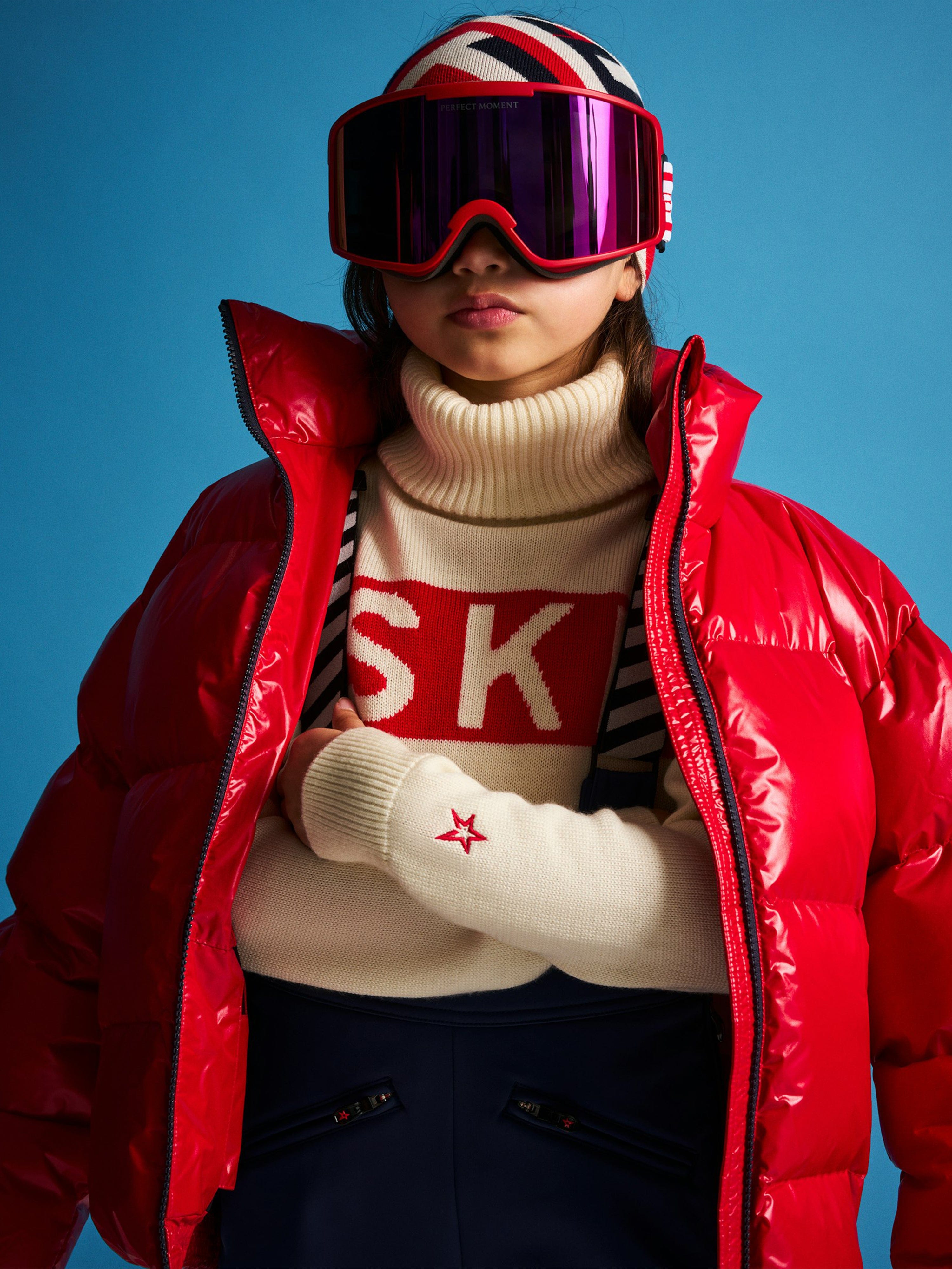 Perfect Moment Kids Ski Turtleneck Jumper in Ivory