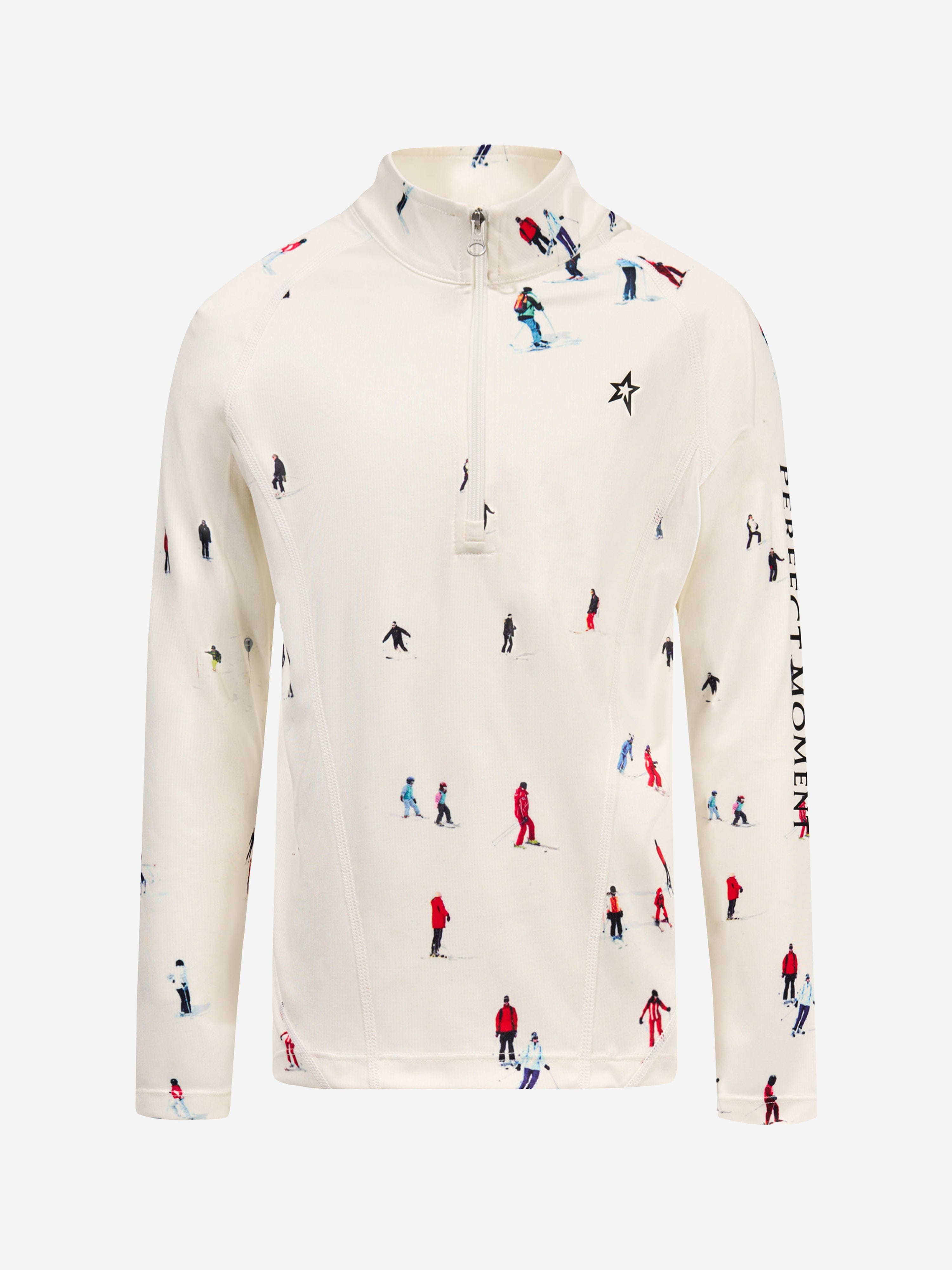 Perfect Moment Kids Ski Print Thermal Top in Ivory