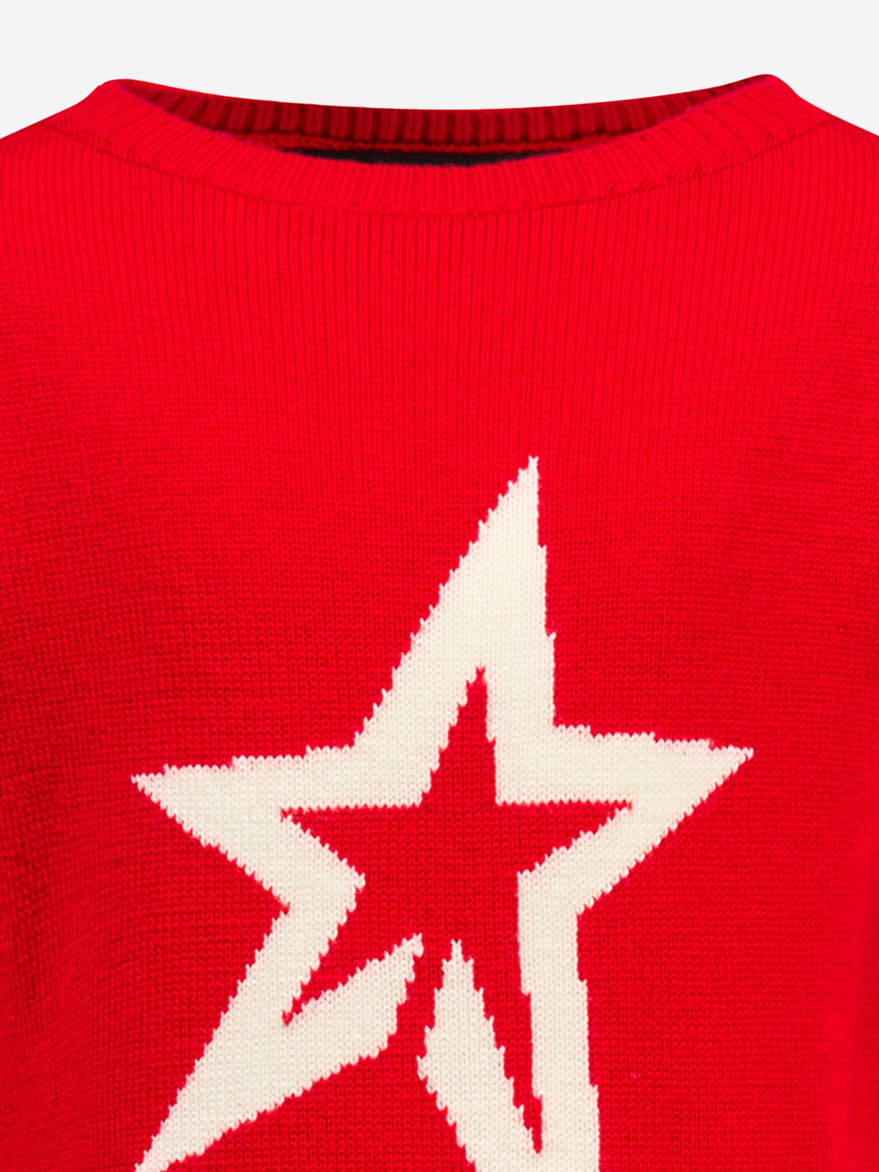 Perfect Moment Girls Star Crew Neck Jumper in Red