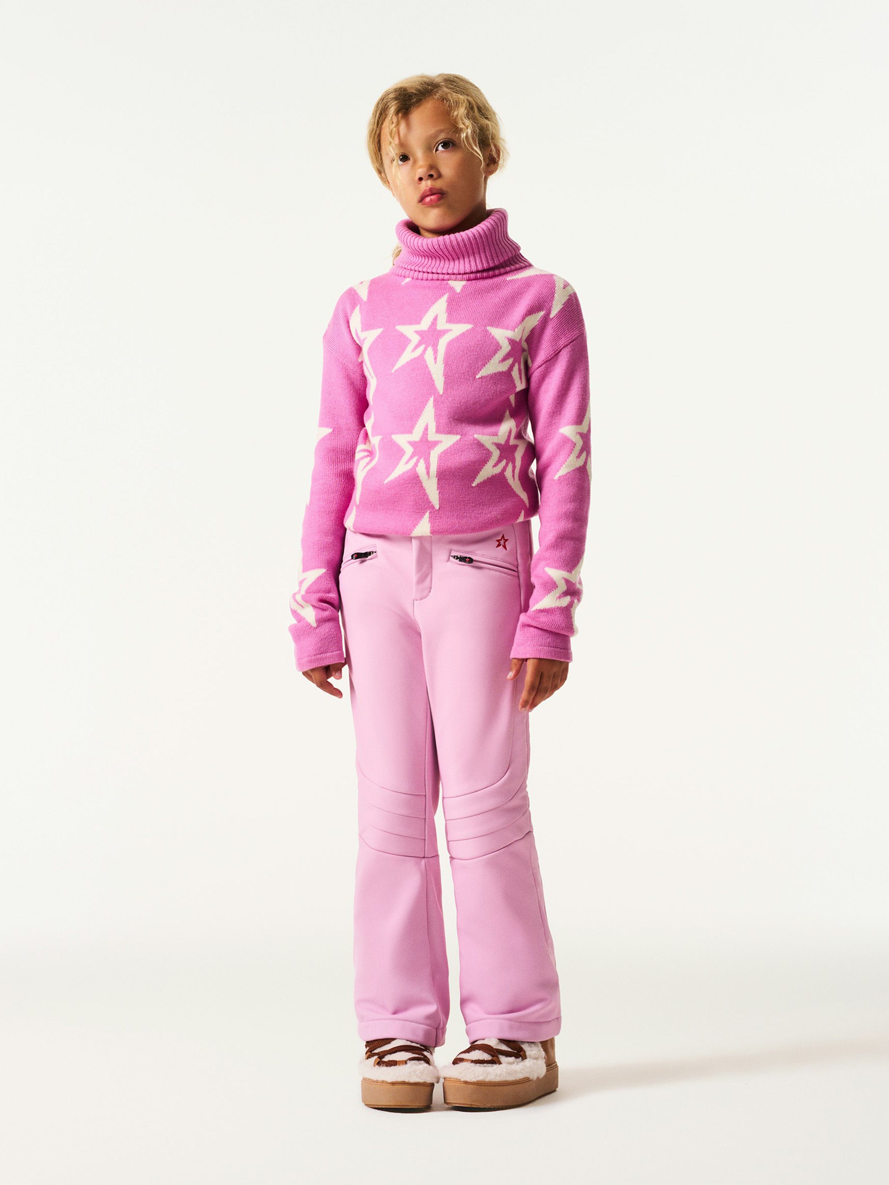 Perfect Moment Girls Merino Wool Star Dust Jumper in Pink