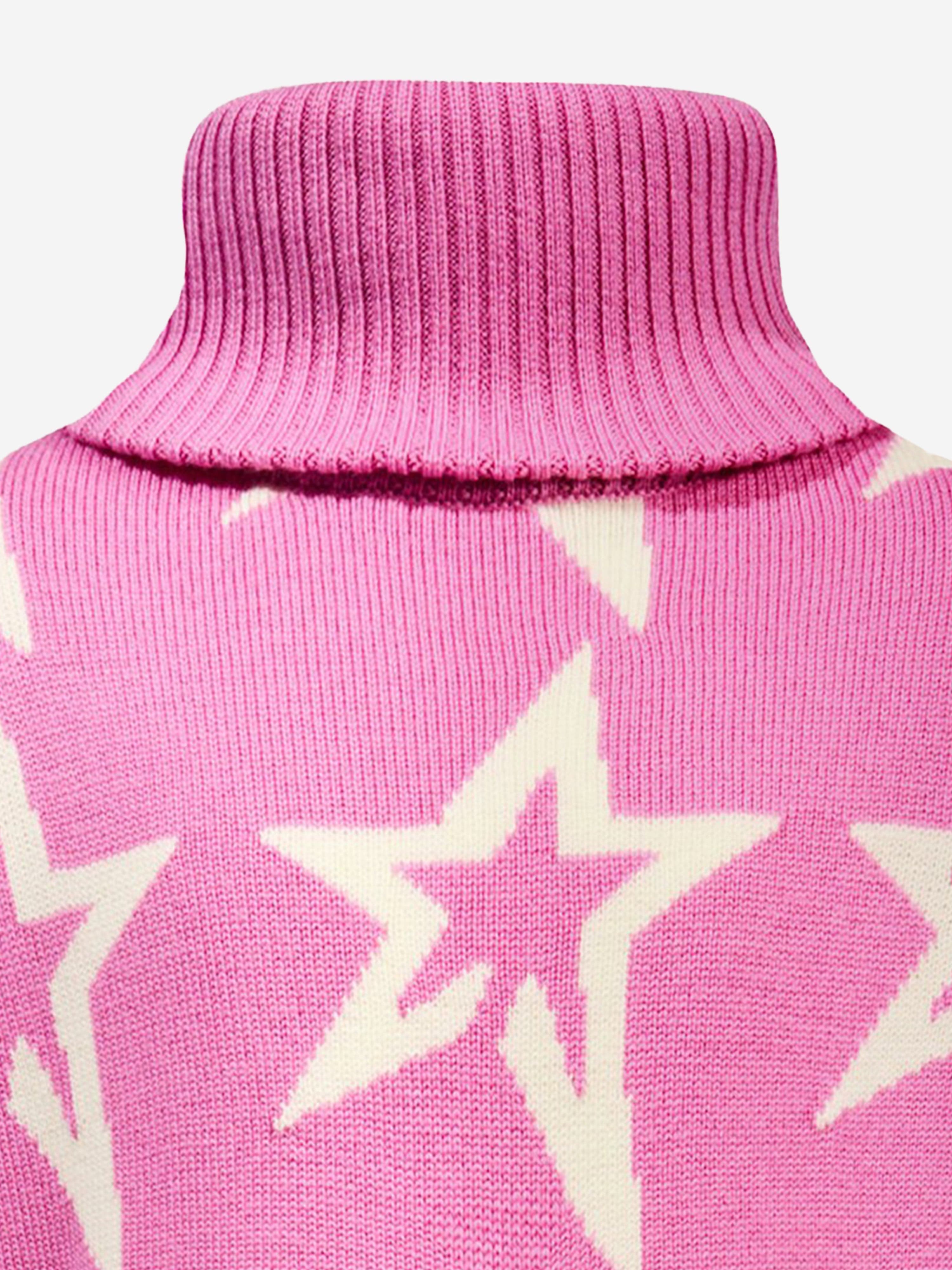 Perfect Moment Girls Merino Wool Star Dust Jumper in Pink