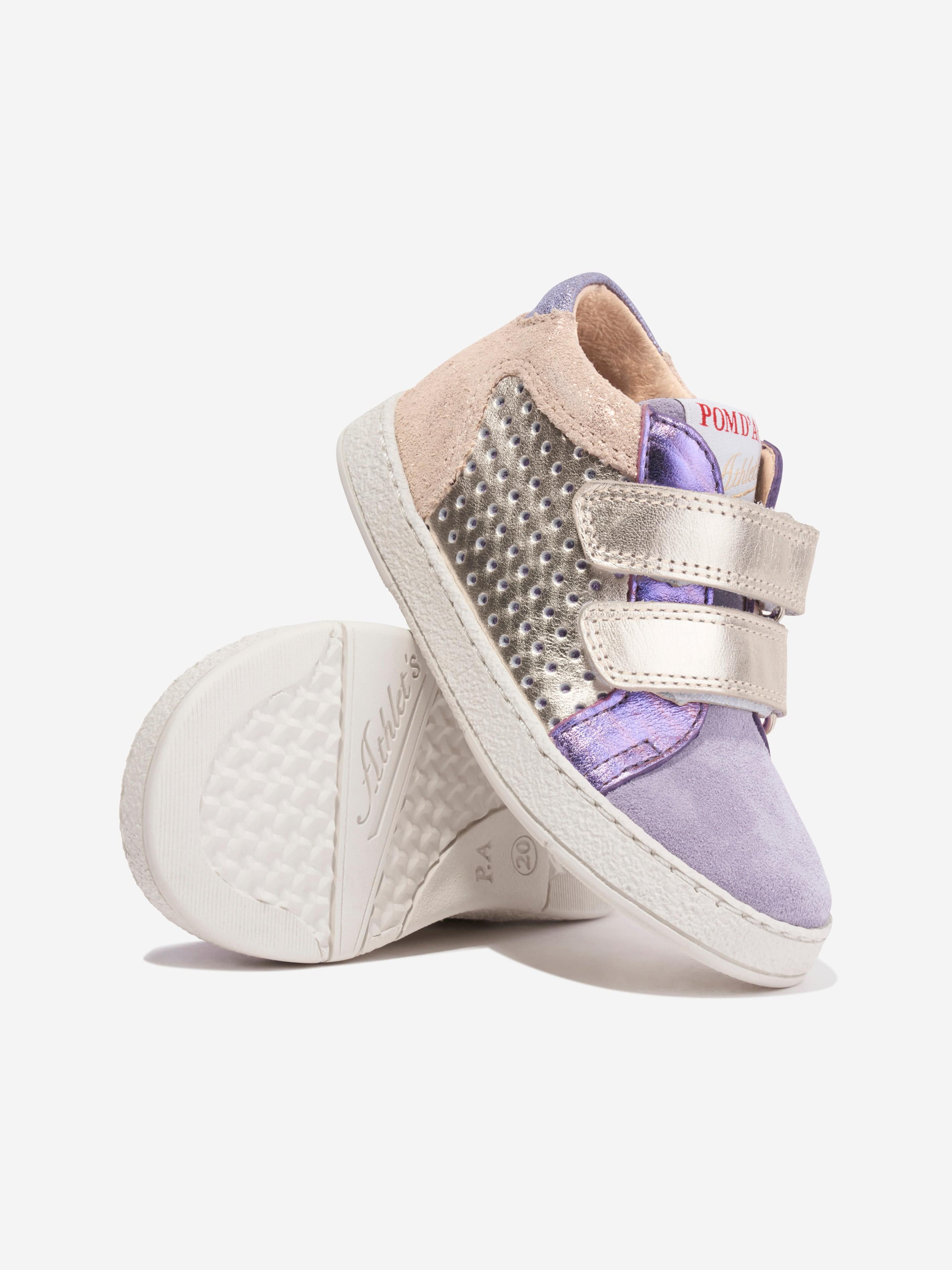 Pom D'Api Girls Leather Mousse Easy Trainers in Multicolour