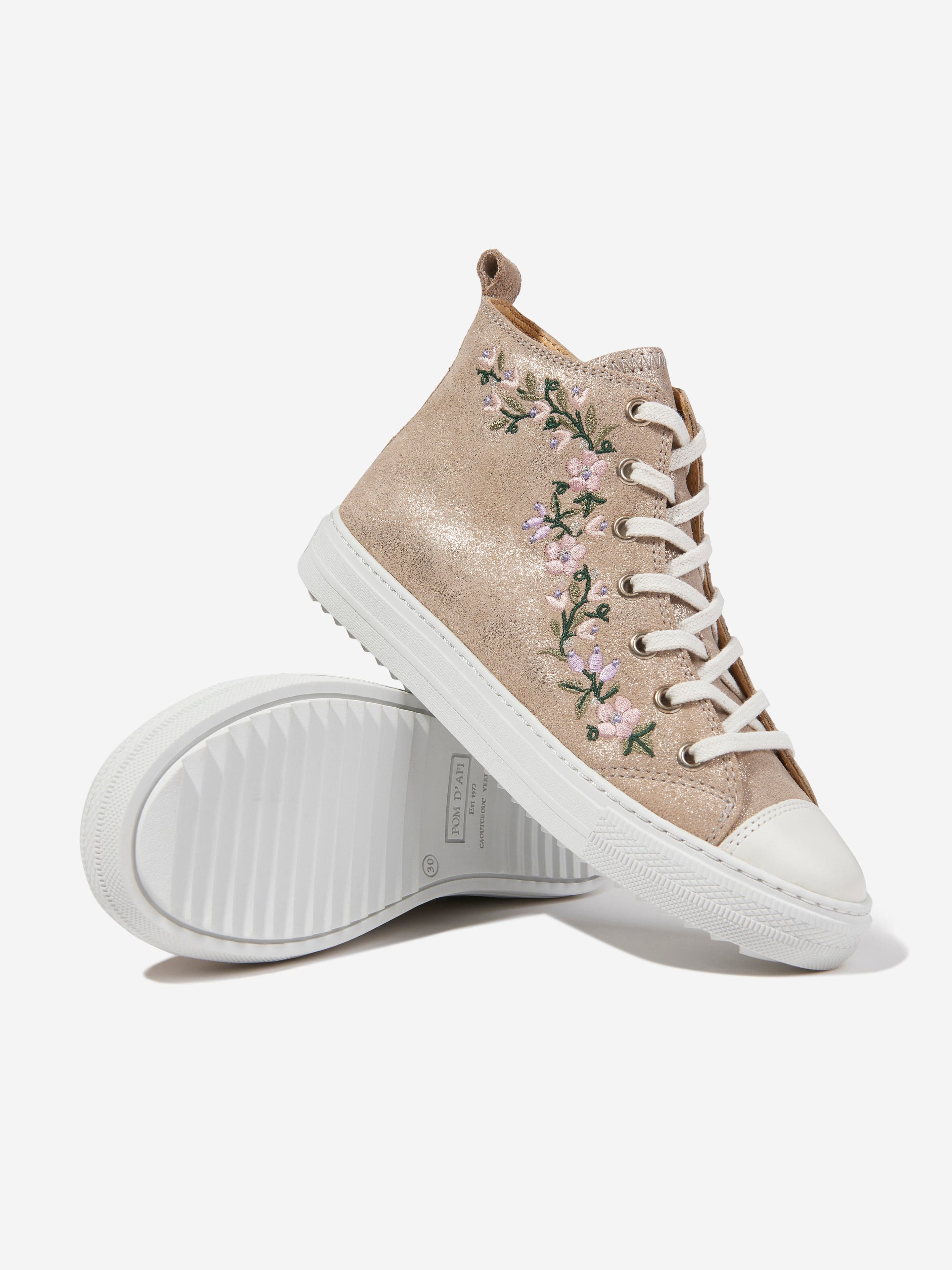 Pom D'Api Girls Swag Brodi High Top Trainers in Gold