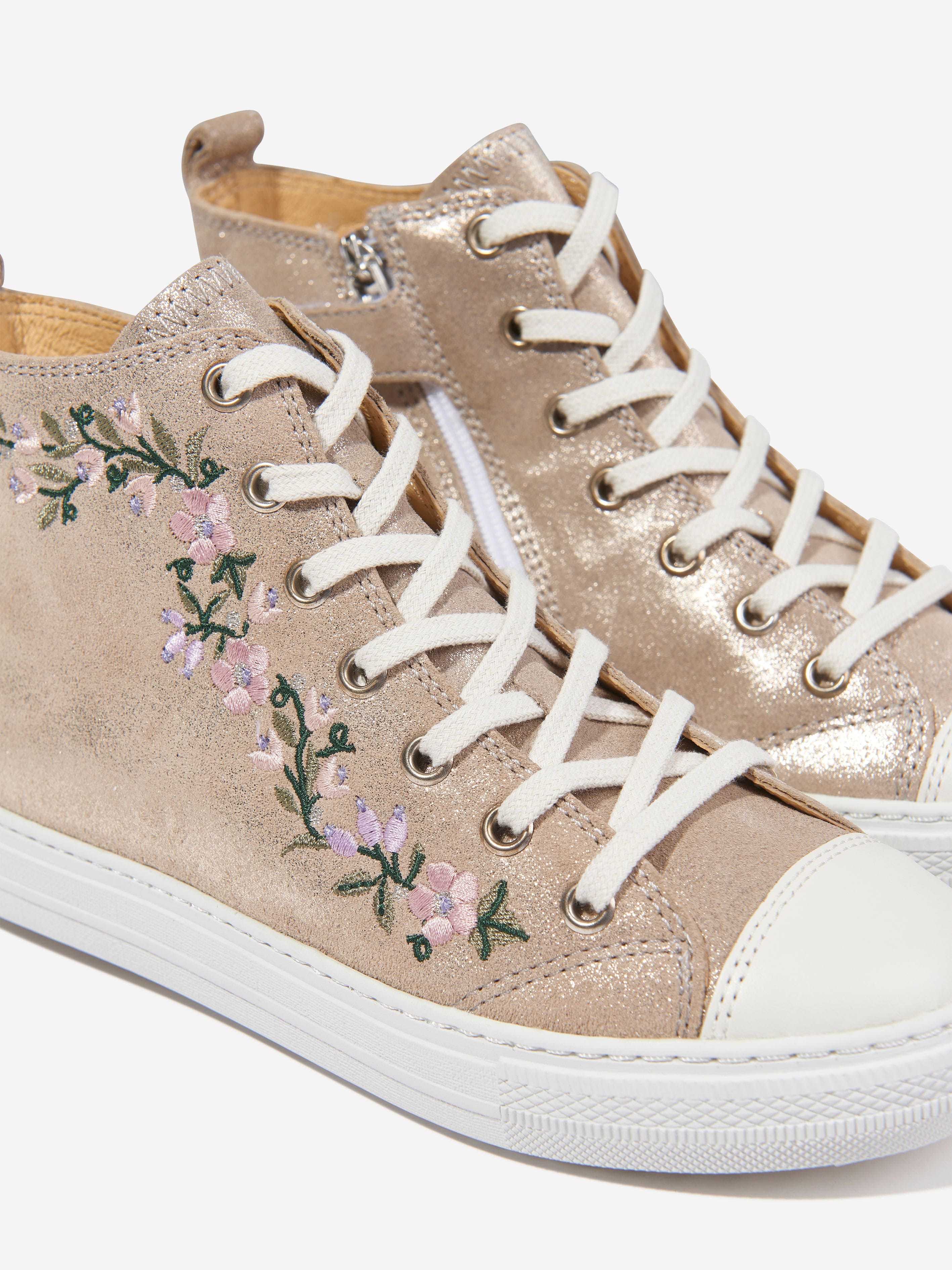 Pom D'Api Girls Swag Brodi High Top Trainers in Gold